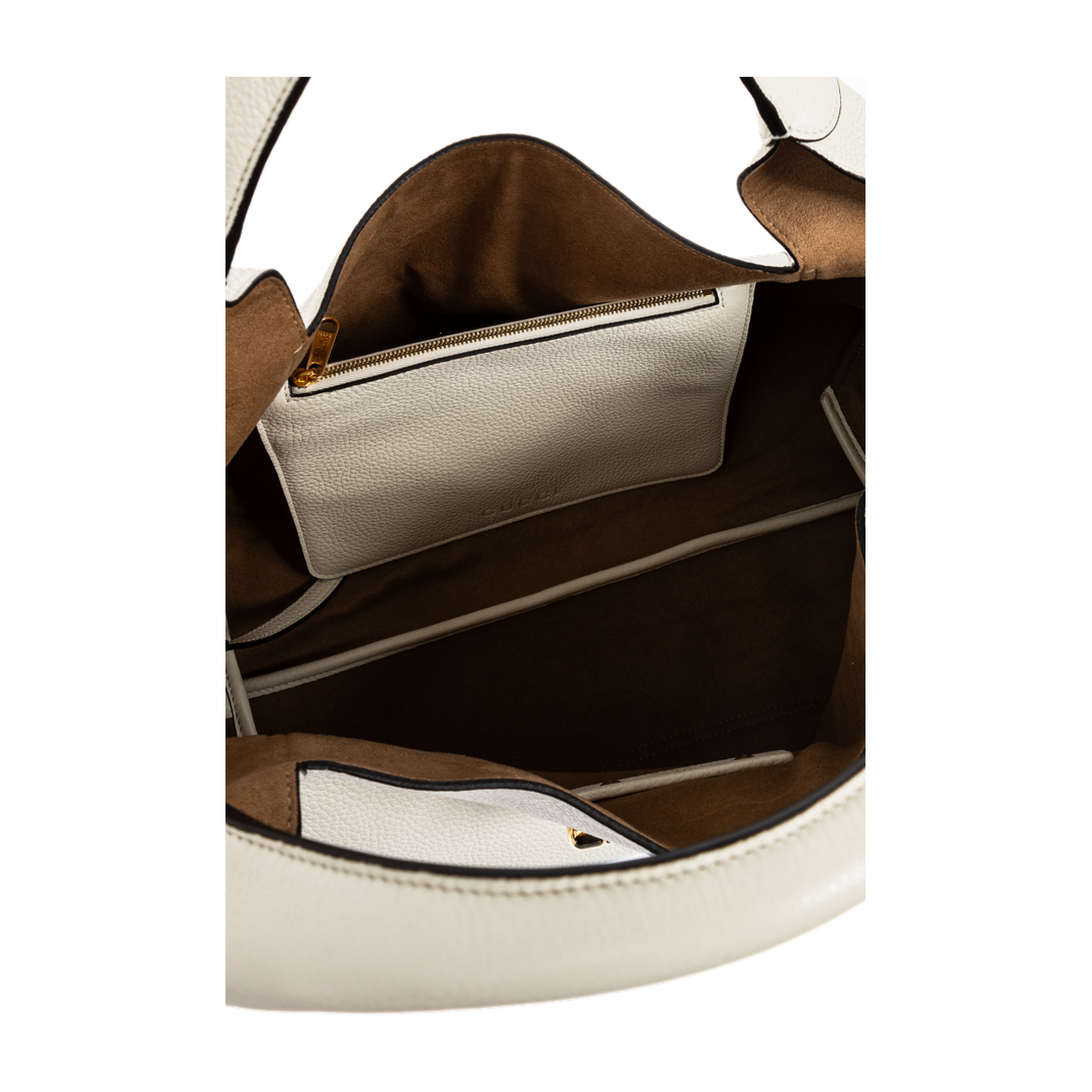 Softbit Maxi Grainy Leather Shoulder Bag - White