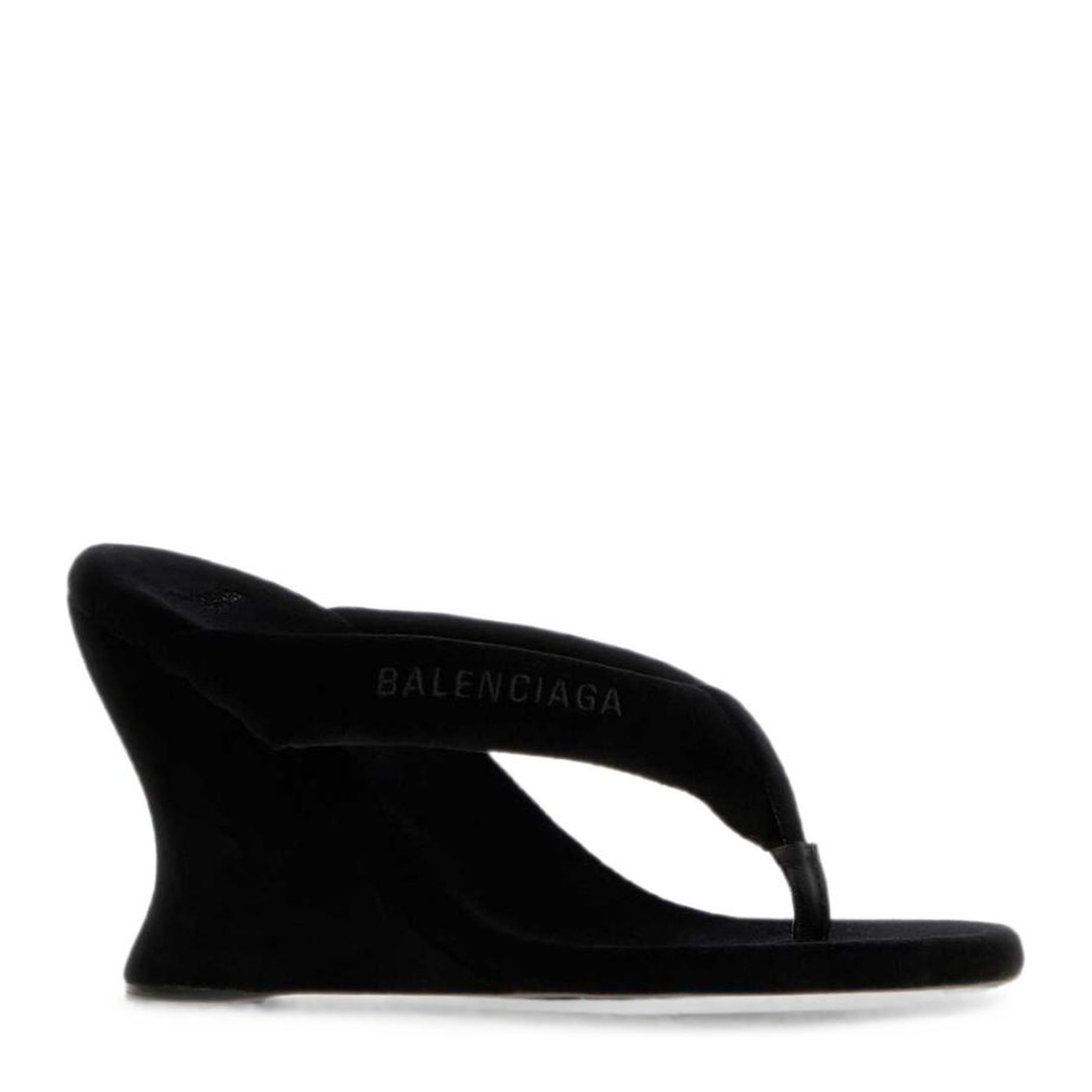 MAYFEYR - Balenciaga - Black Stretch Velvet Thong Sandals - 876727WCDQ01000