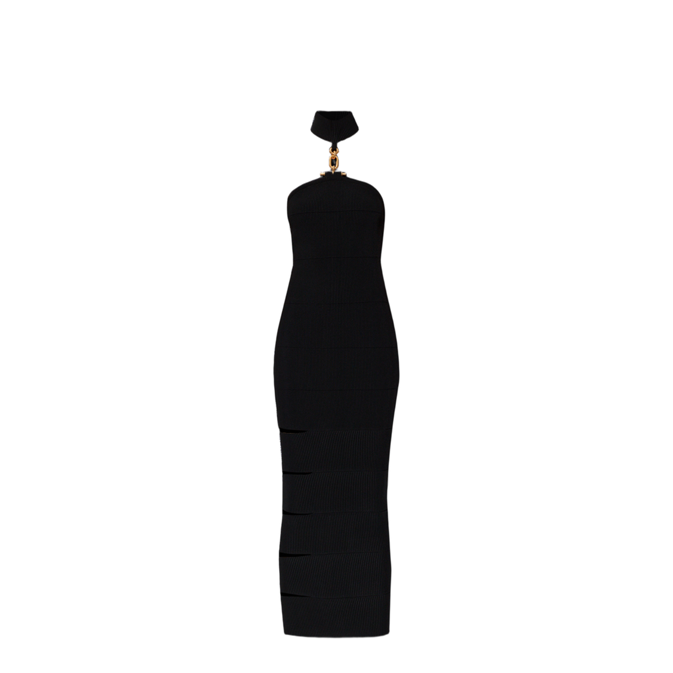 Sleeveless Long Dress with Jewelry Details