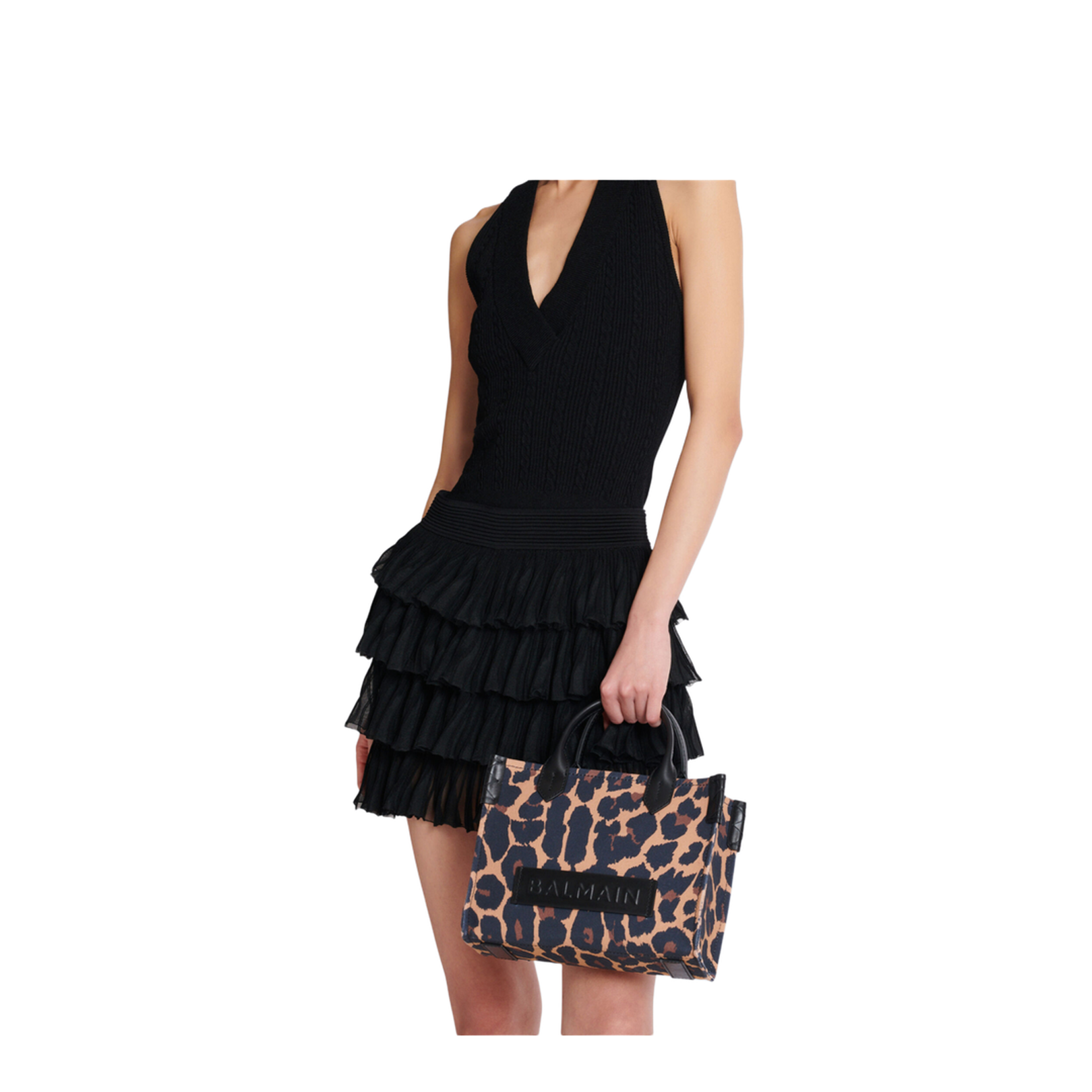 Embossed Logo Bag with Top Handle and Adjustable Detachable Strap