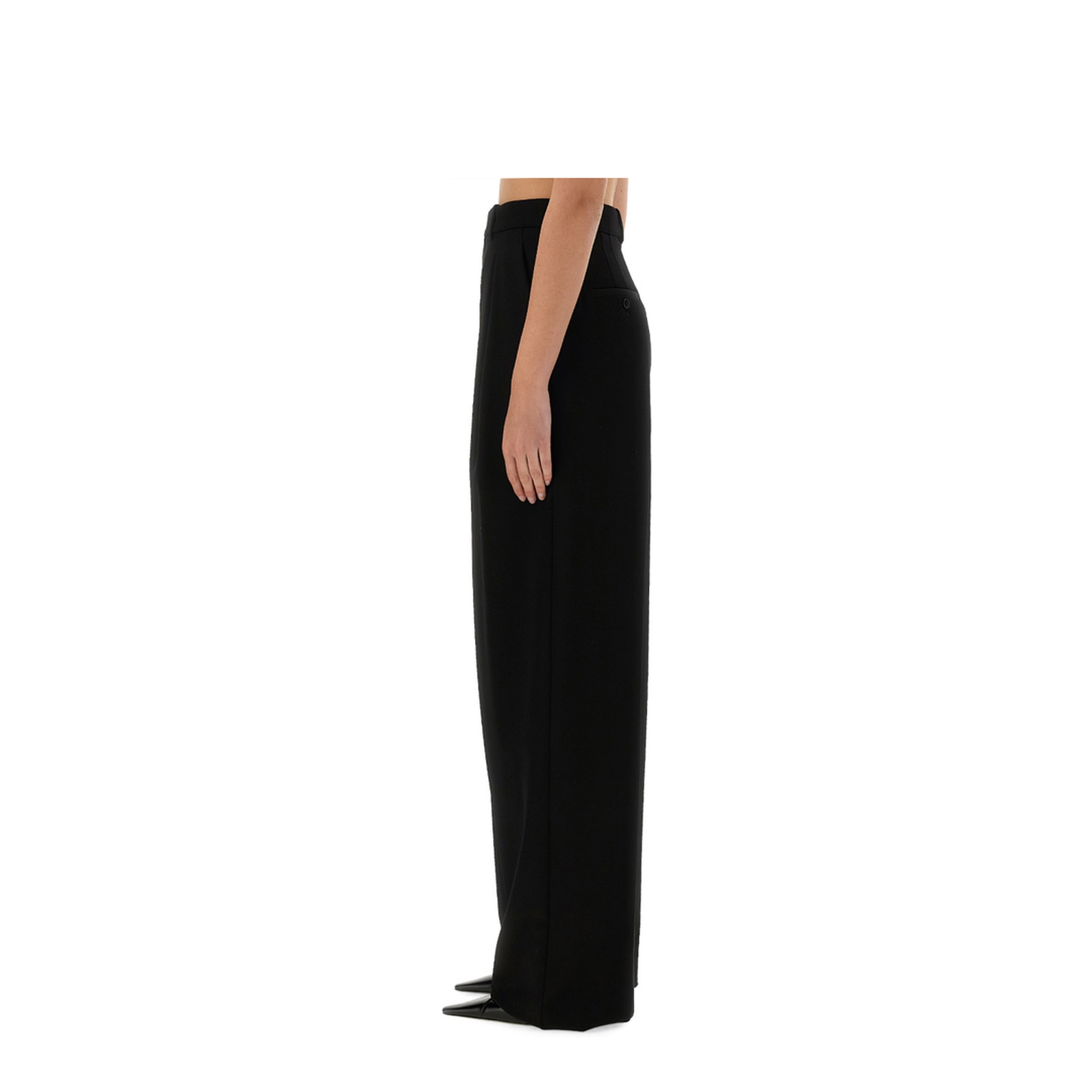 Wide-Leg Pants in Grain De Poudre