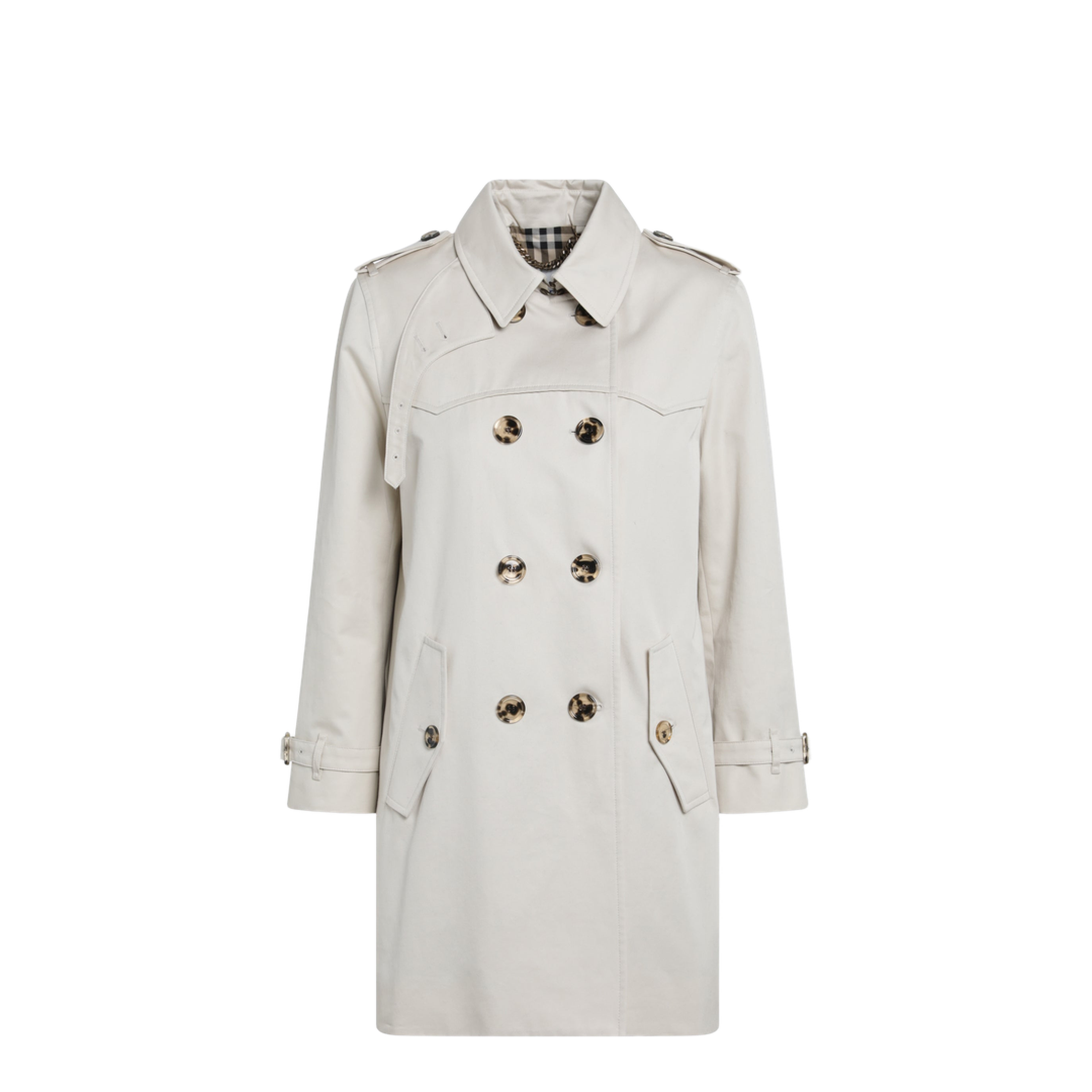 MAYFEYR - Burberry - Short Summerside Trench Coat In Cotton Gabardine Beige - 8126267150445C2246