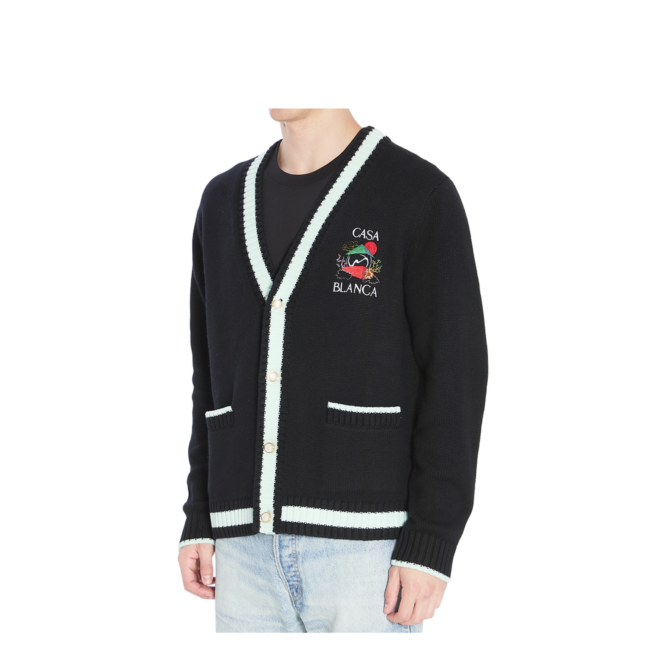 Cardigan with Stacked Casa Mountain Temple Design