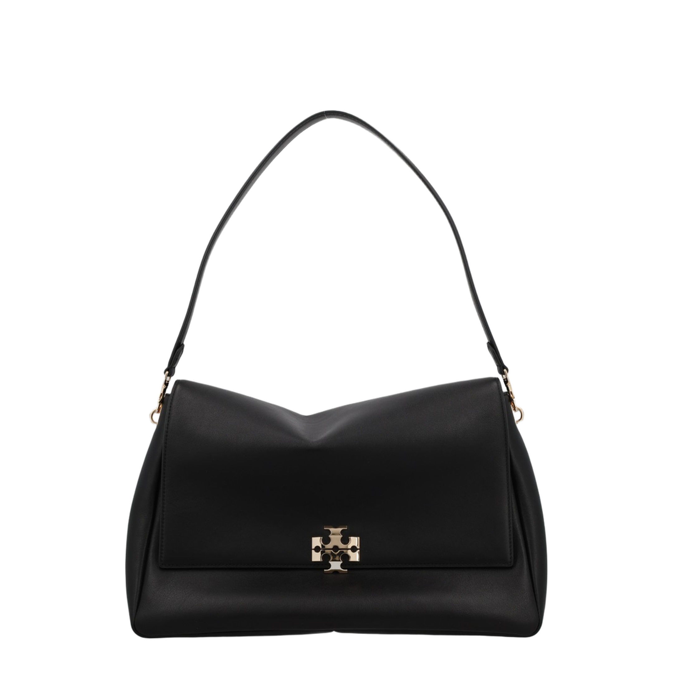 Charlie Large Leather Shoulder Bag - Black