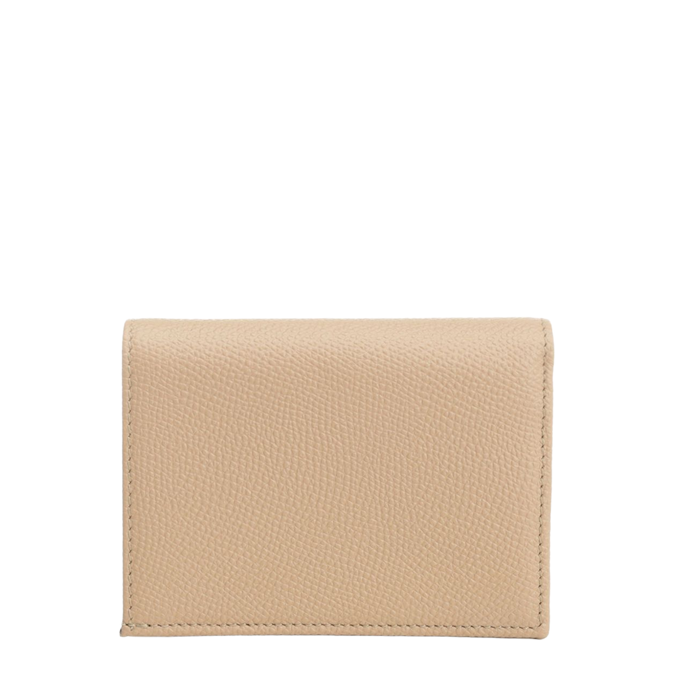 VLogo Signature Pebble-Grain Calfskin Wallet - Rose Sand