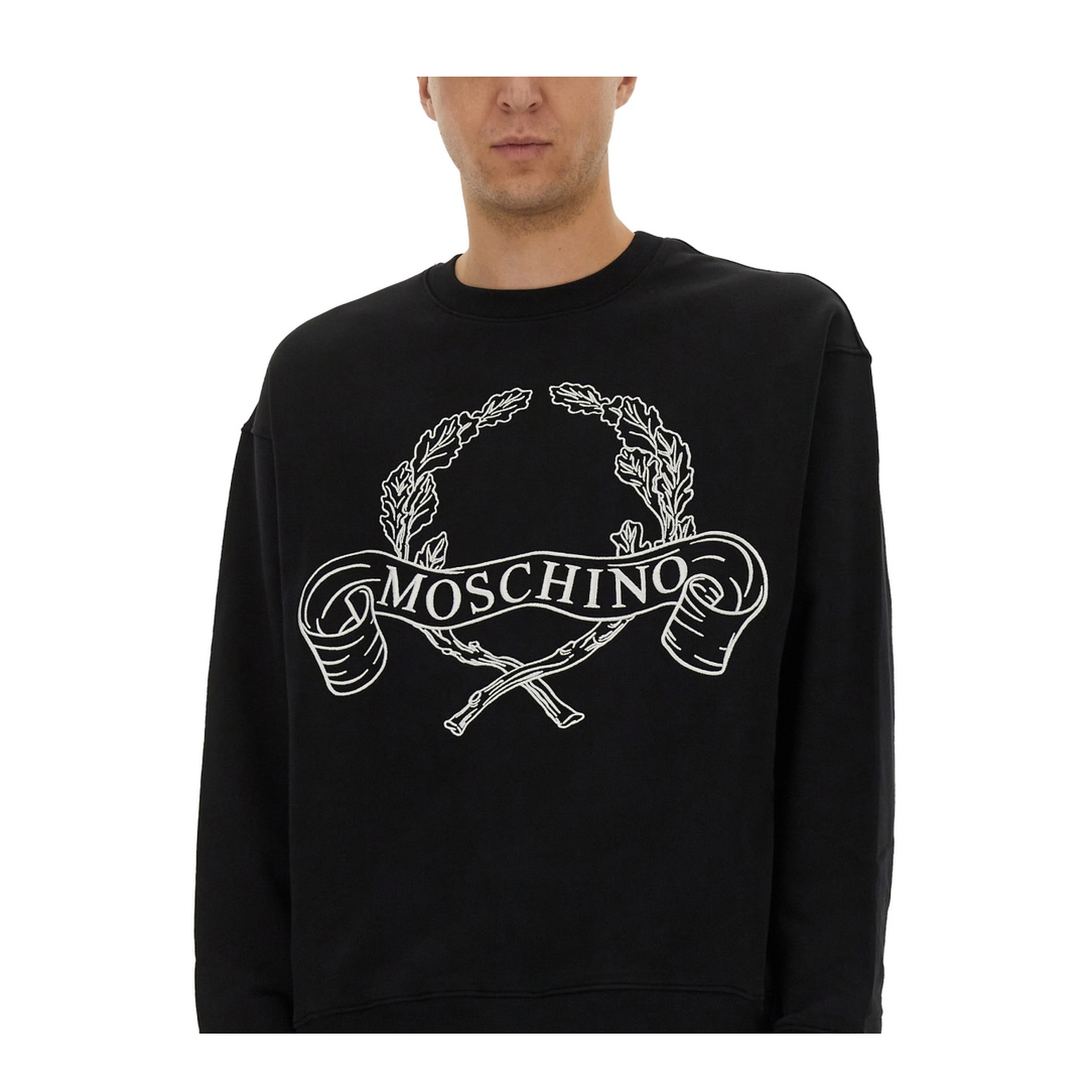 Sweatshirt with Laurel Crown Logo Embroidery