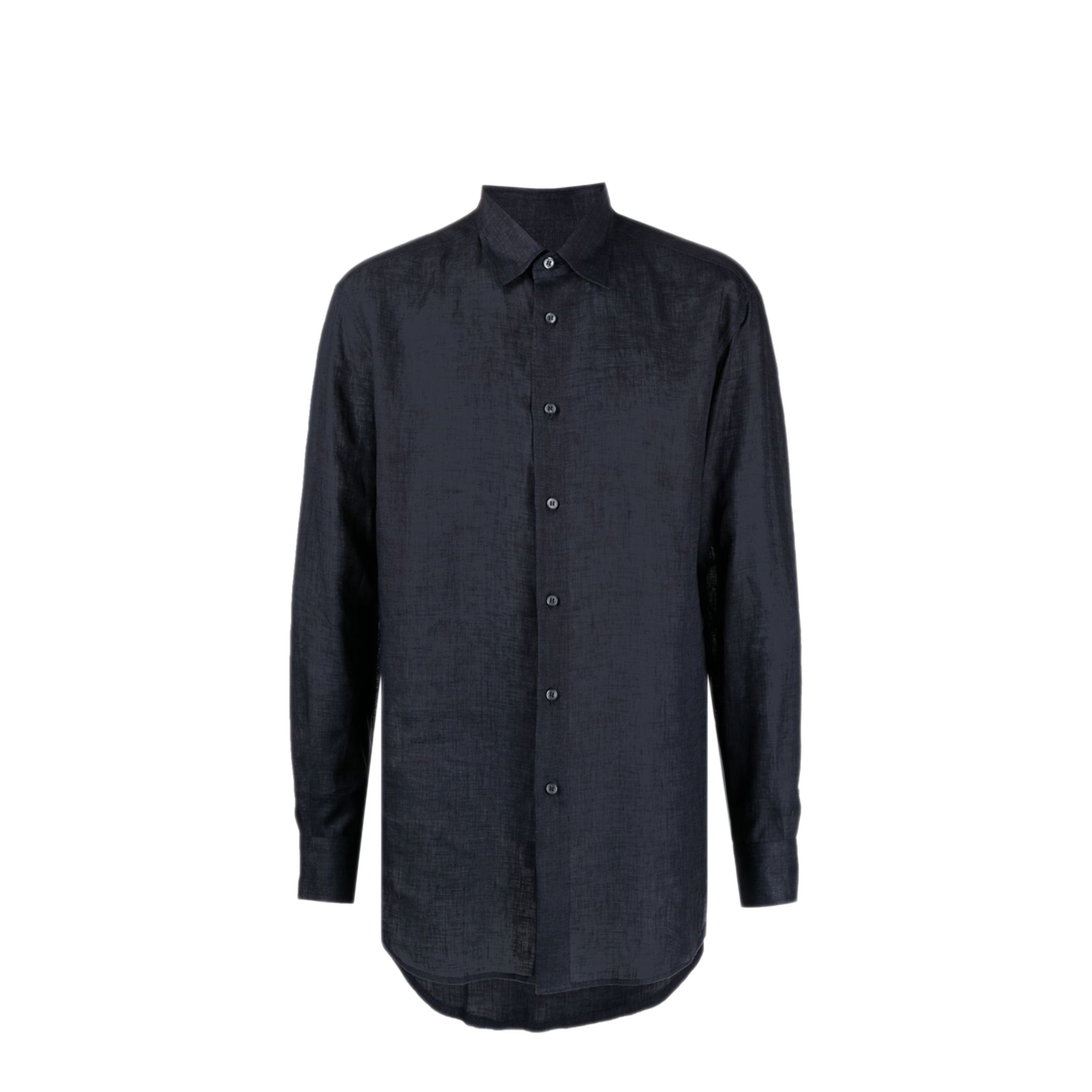 MAYFEYR - Brioni - Navy Linen Button Down Shirt - SCAY0LP91114100