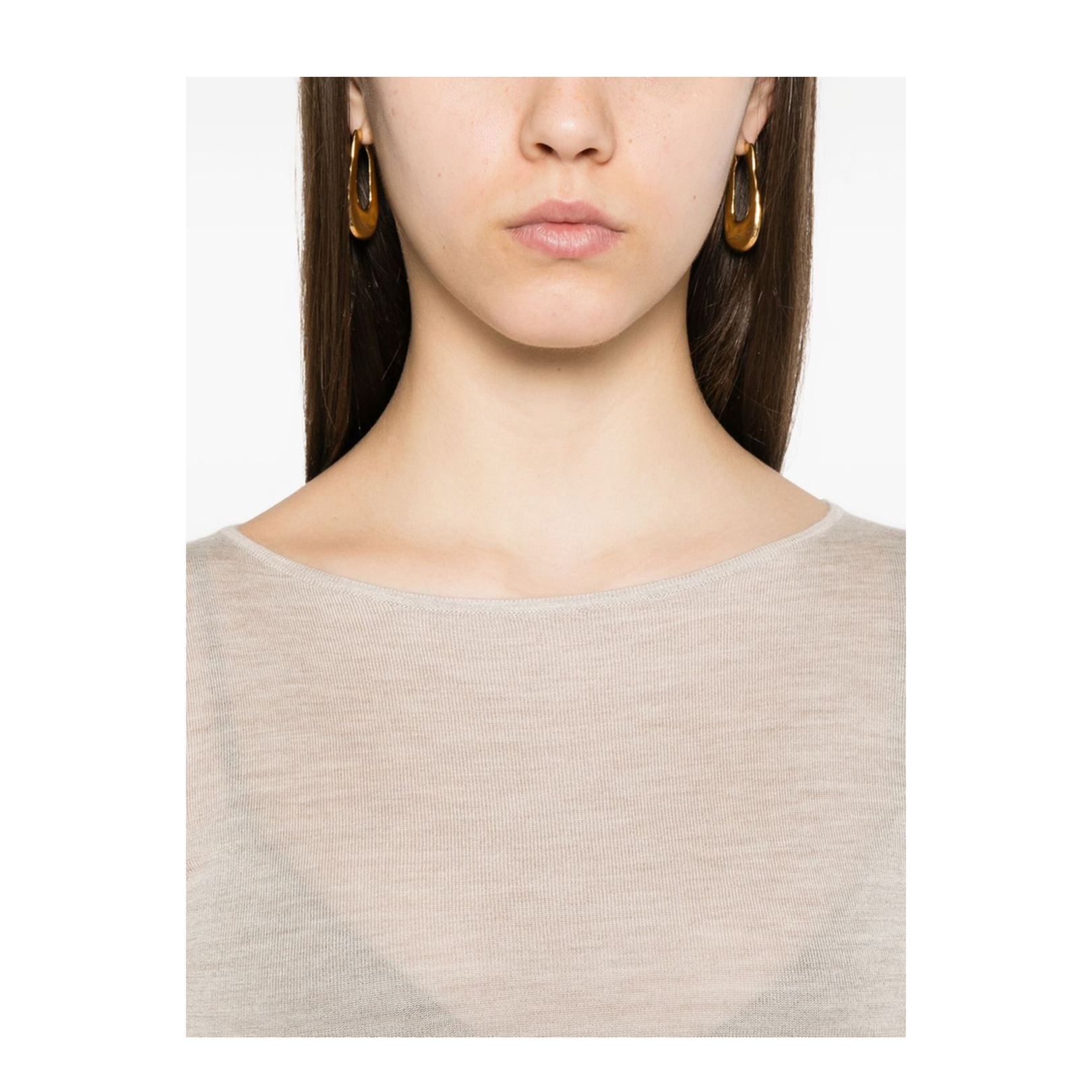 Cashmere-Silk Blend Sweater Beige