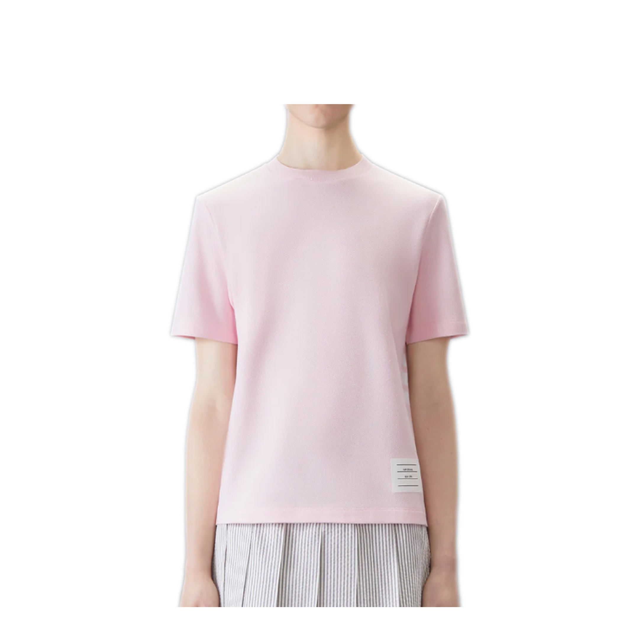 MAYFEYR - Thom Browne - Short Sleeve Tee With Engineered 4 Bar Stripe In Classic Pique - FJS207A00050680