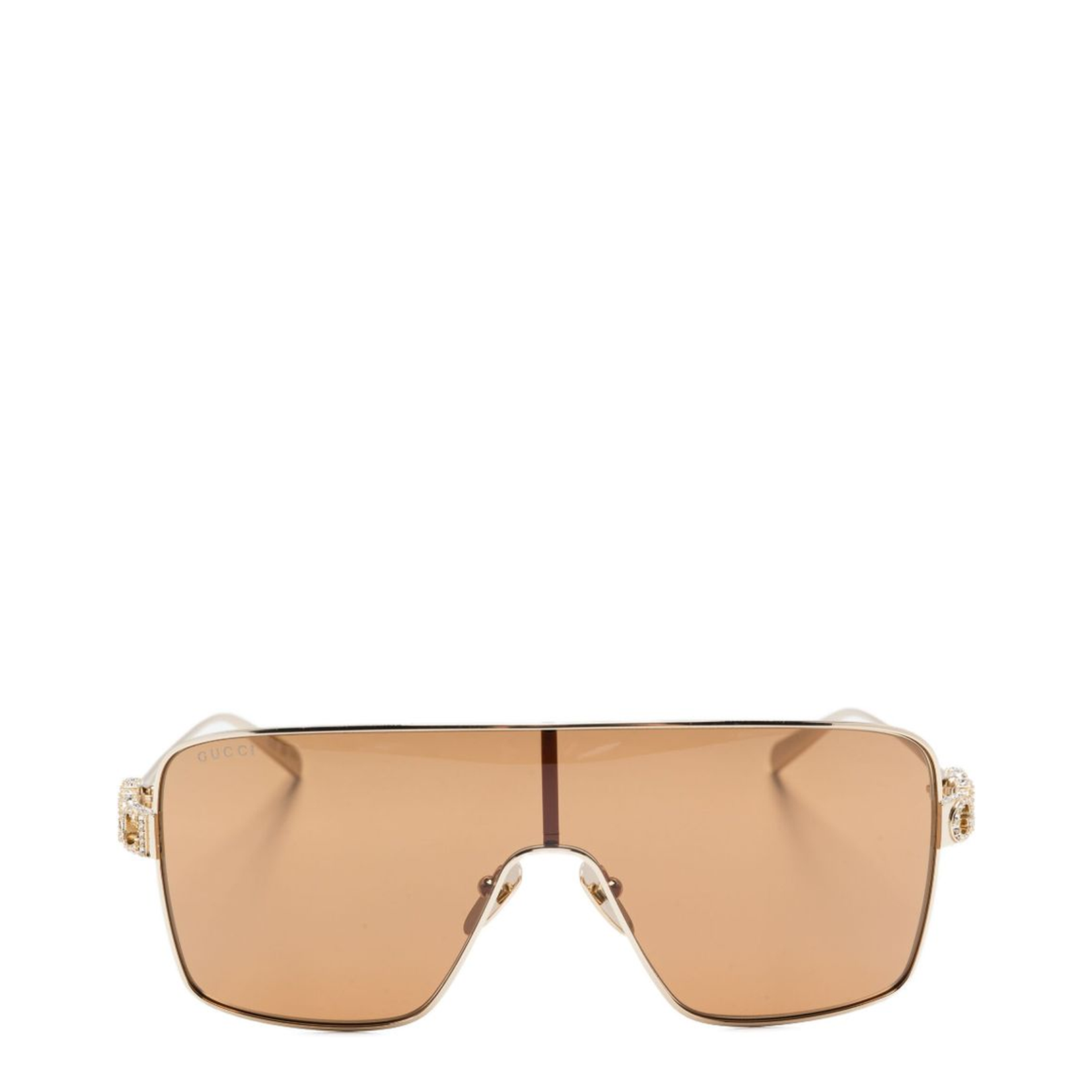 Rectangular Frame Sunglasses in Light Gold