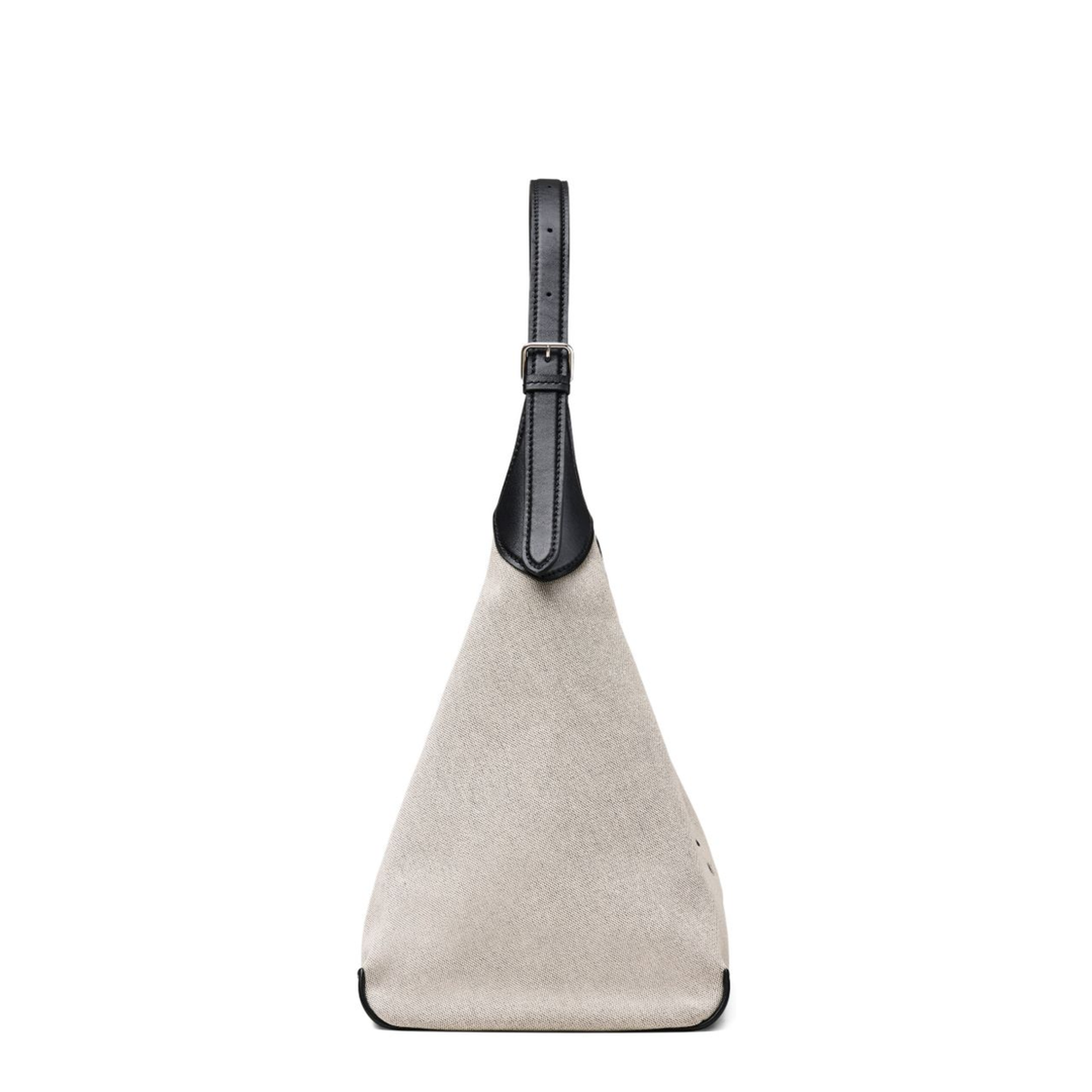 The Sack Bag Canvas Shoulder Bag - Ivory/Black