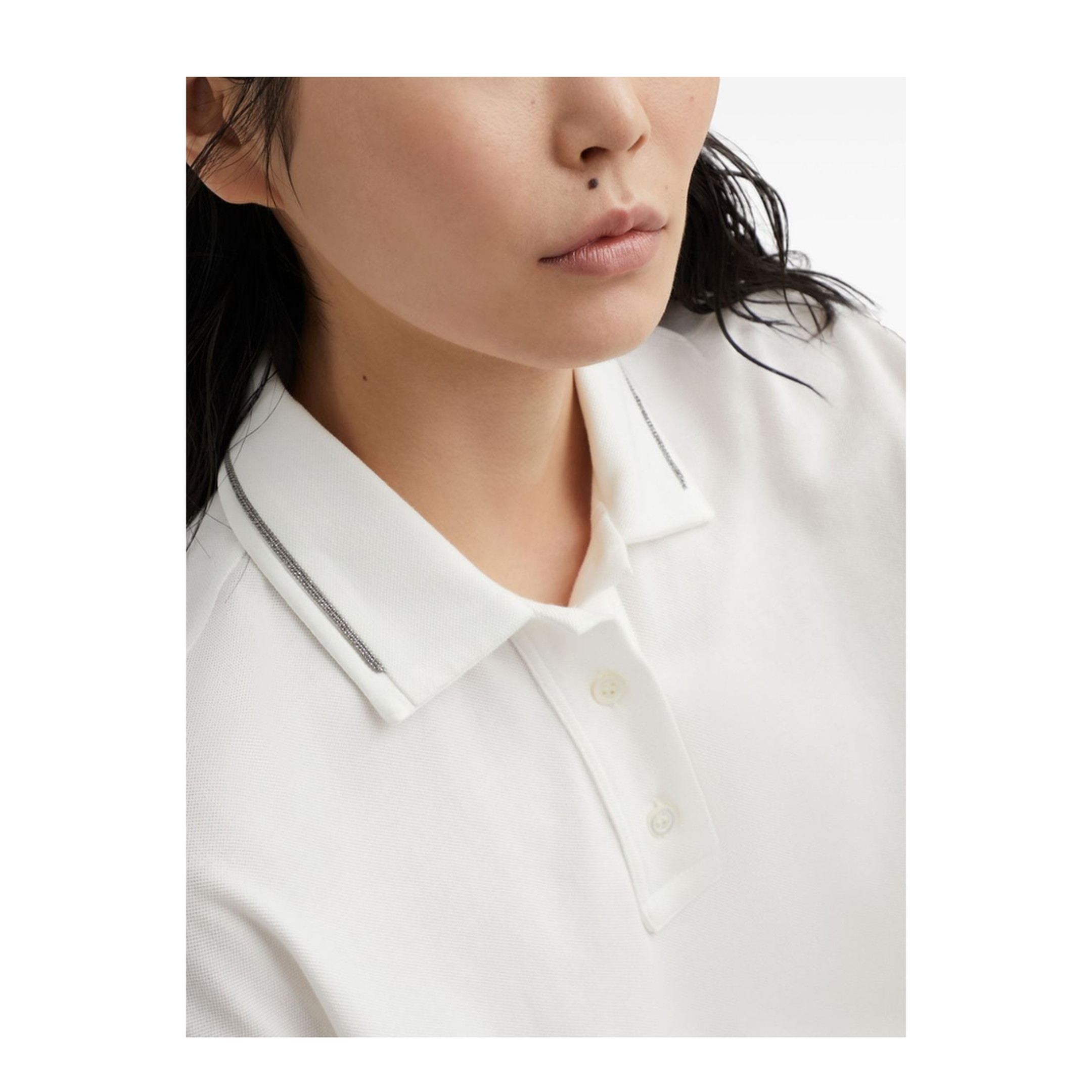 Piquet Polo Shirt with Monili
