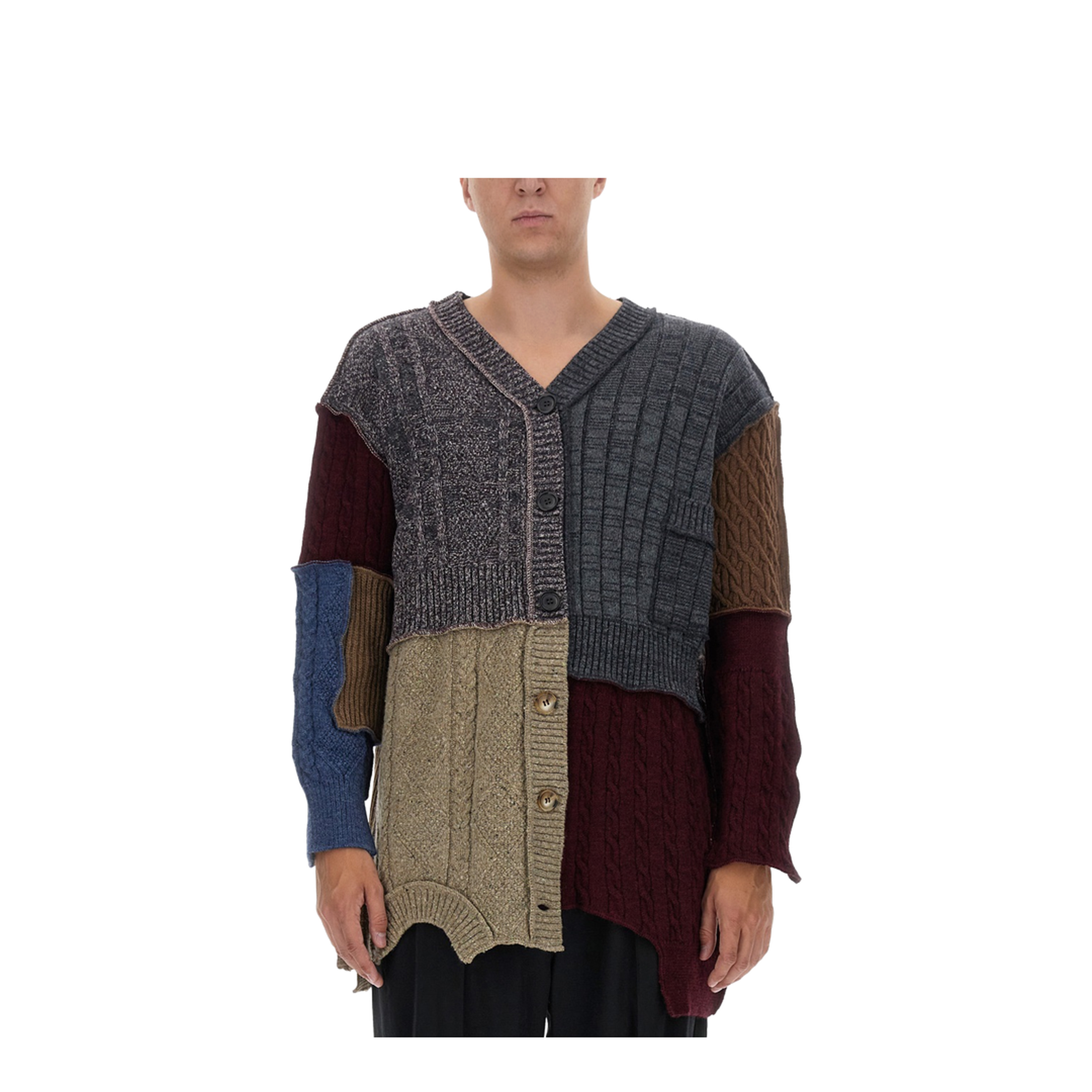 Patchwork Distressed Cardigan