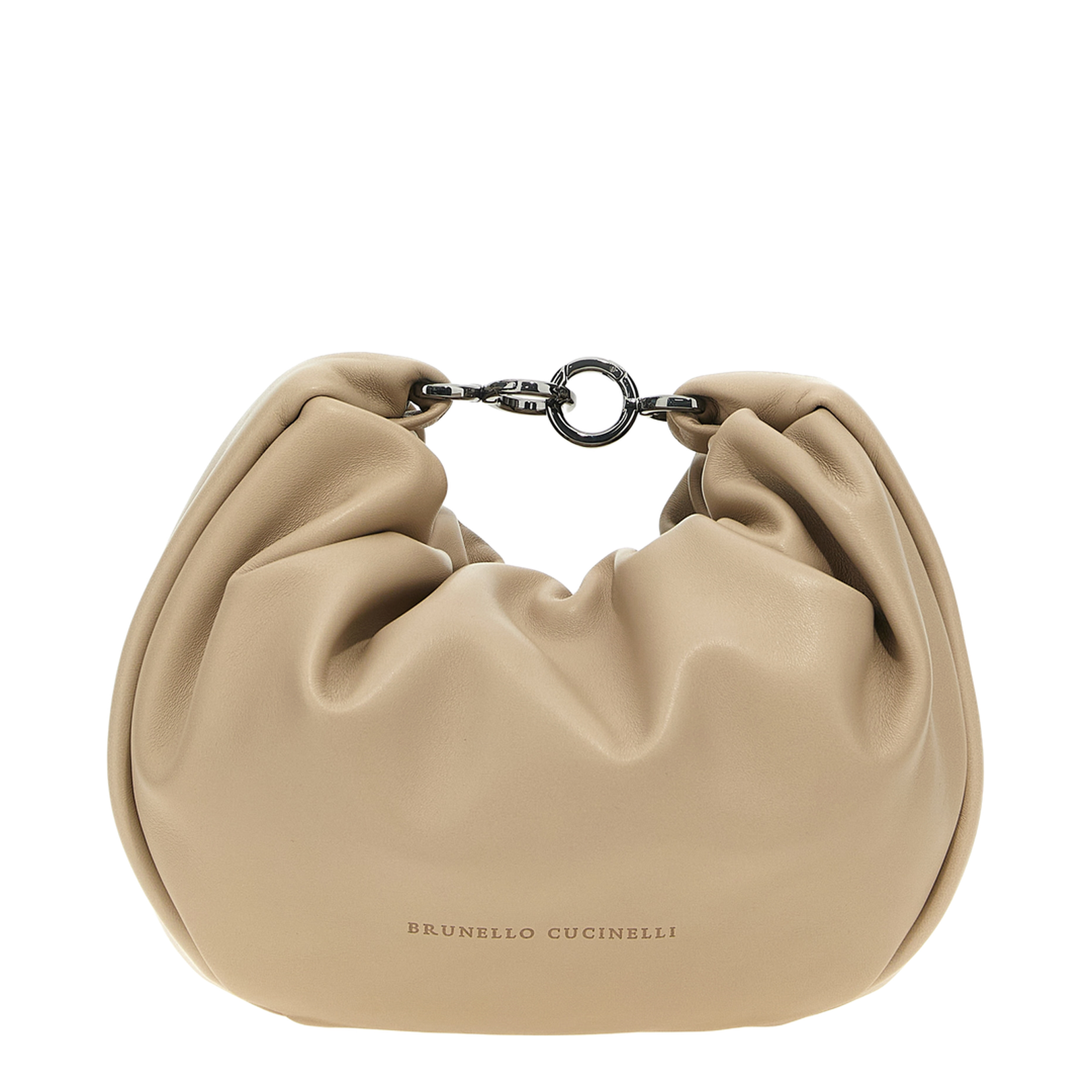 Brioche Hobo Soft Bag With Precious Chain