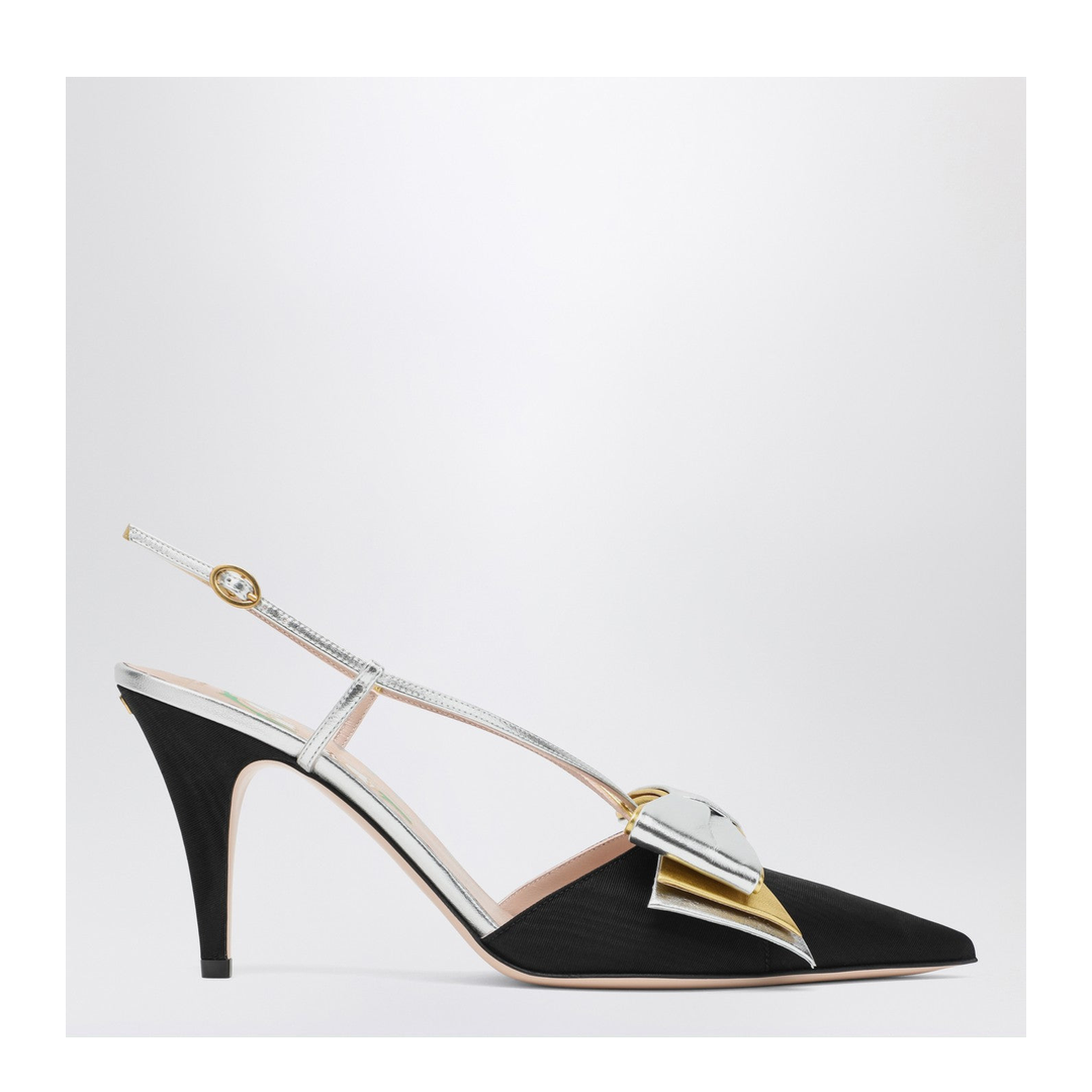 Slingback Bowow Pumps Black with Bow