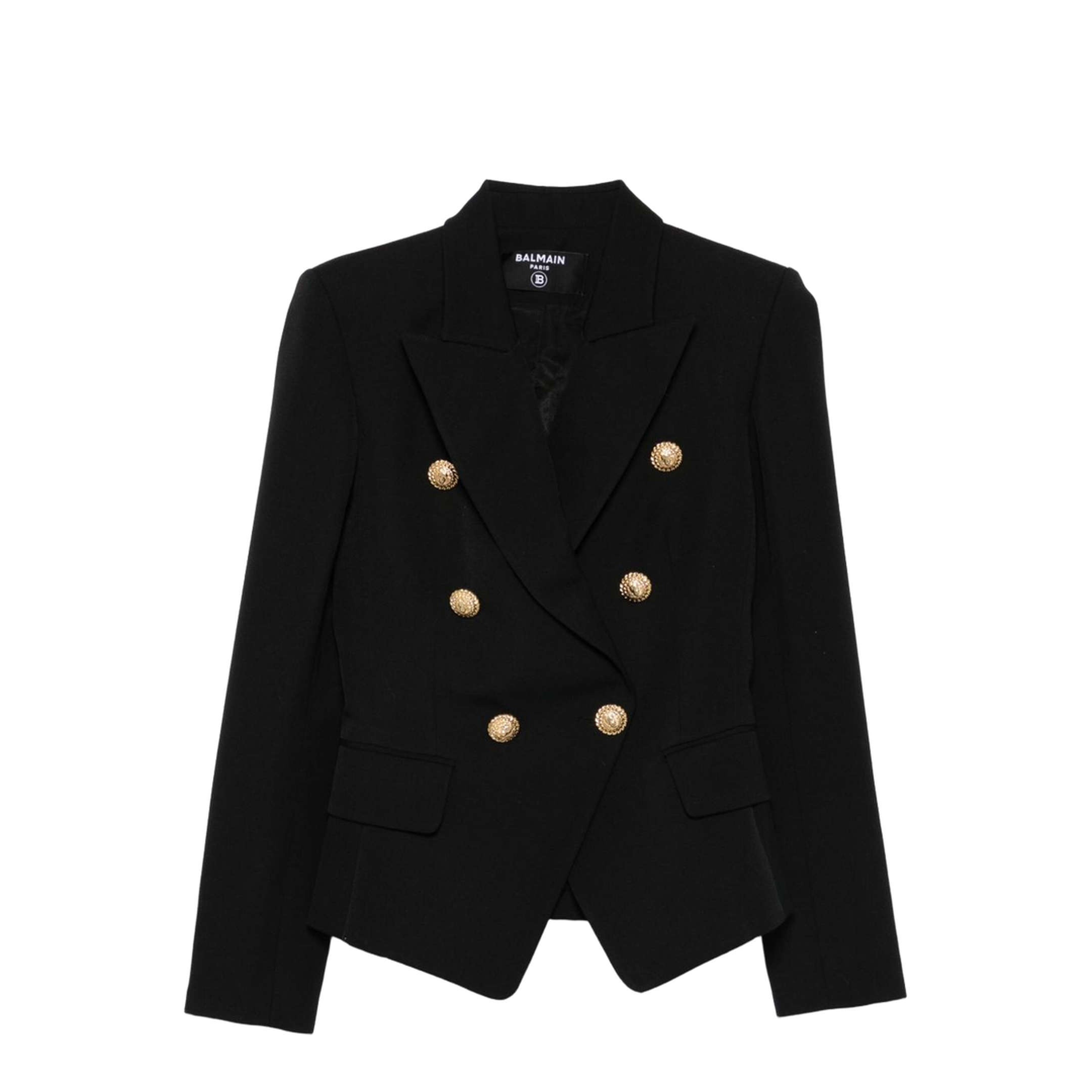 Black Virgin Wool 6-Button Jacket