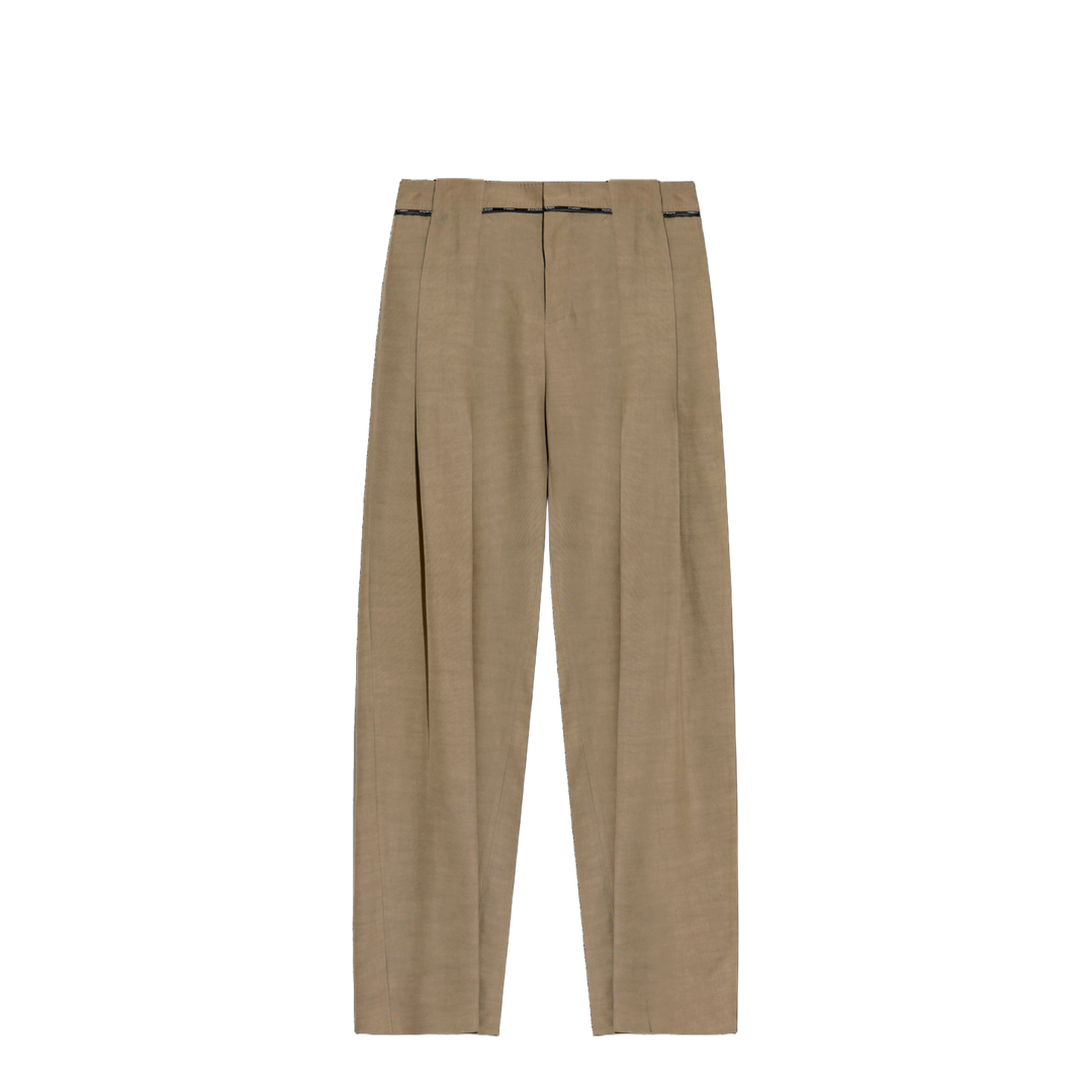 Pleated Cupro Trousers Brown