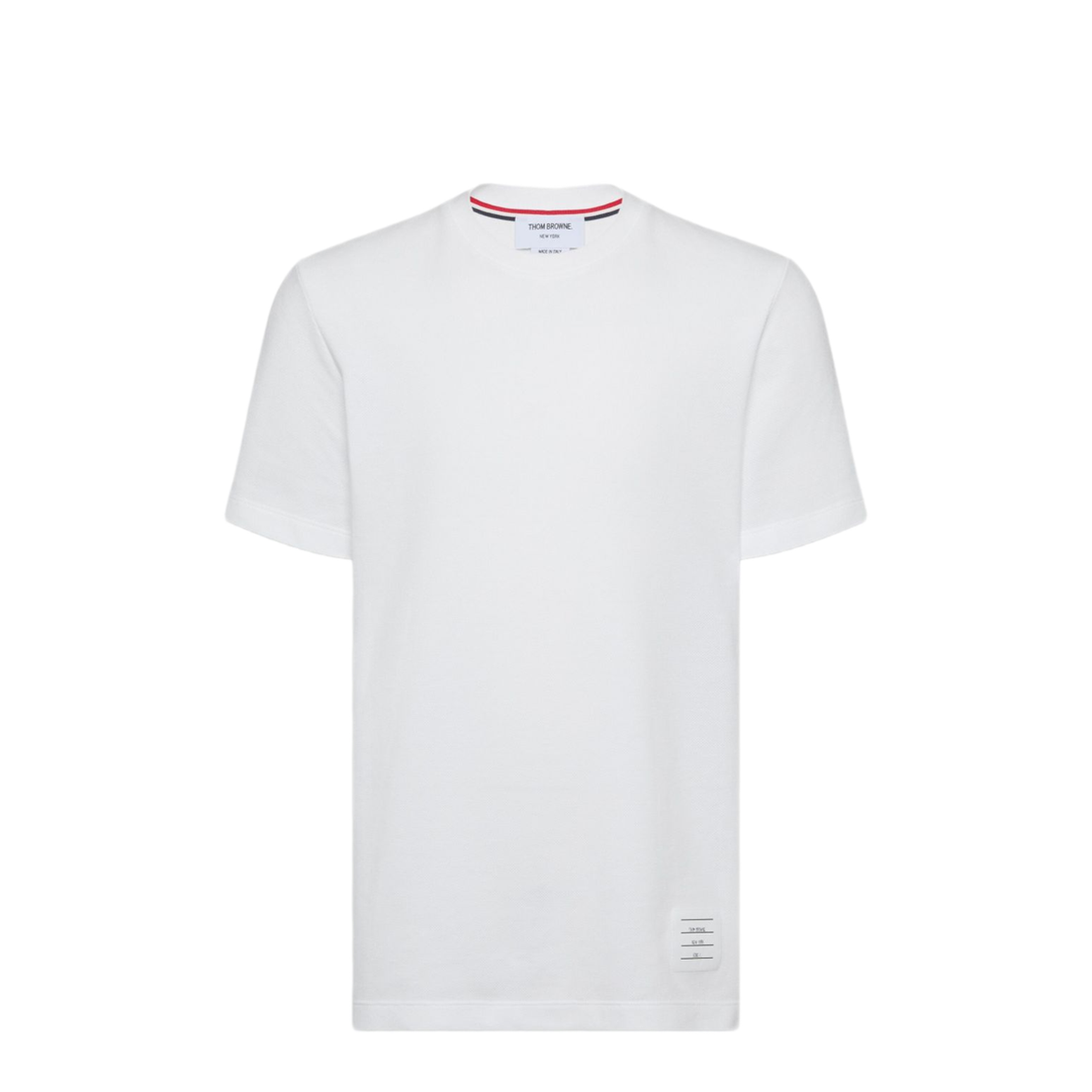 MAYFEYR - Thom Browne - Short Sleeve Tee With Engineered 4 Bar Stripe In Classic Pique - MJS123A00050100