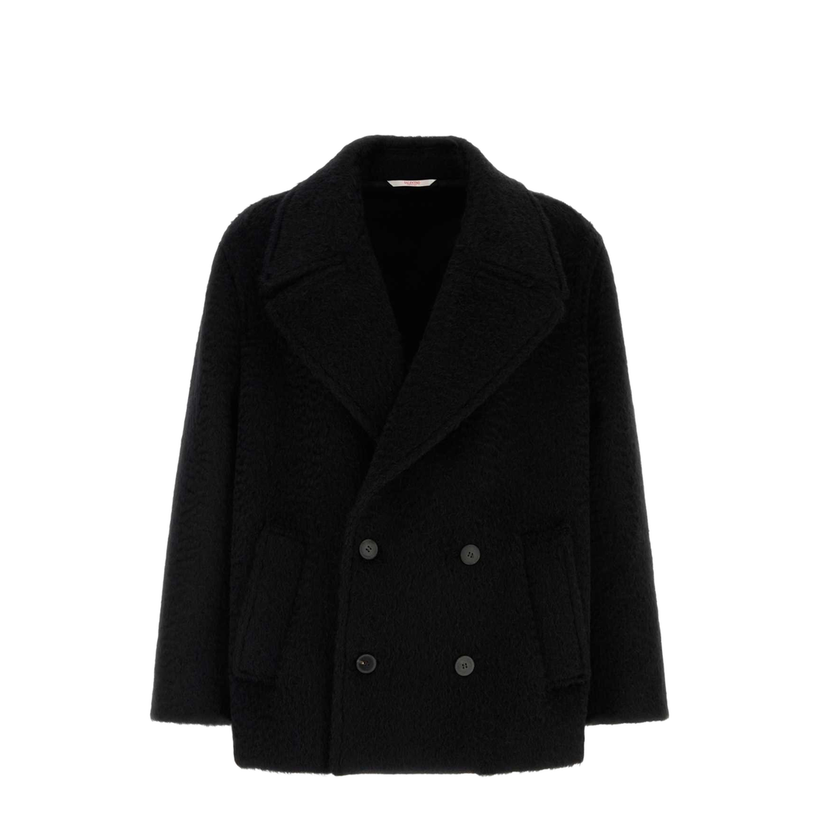 Black Mohair And Wool Coat
