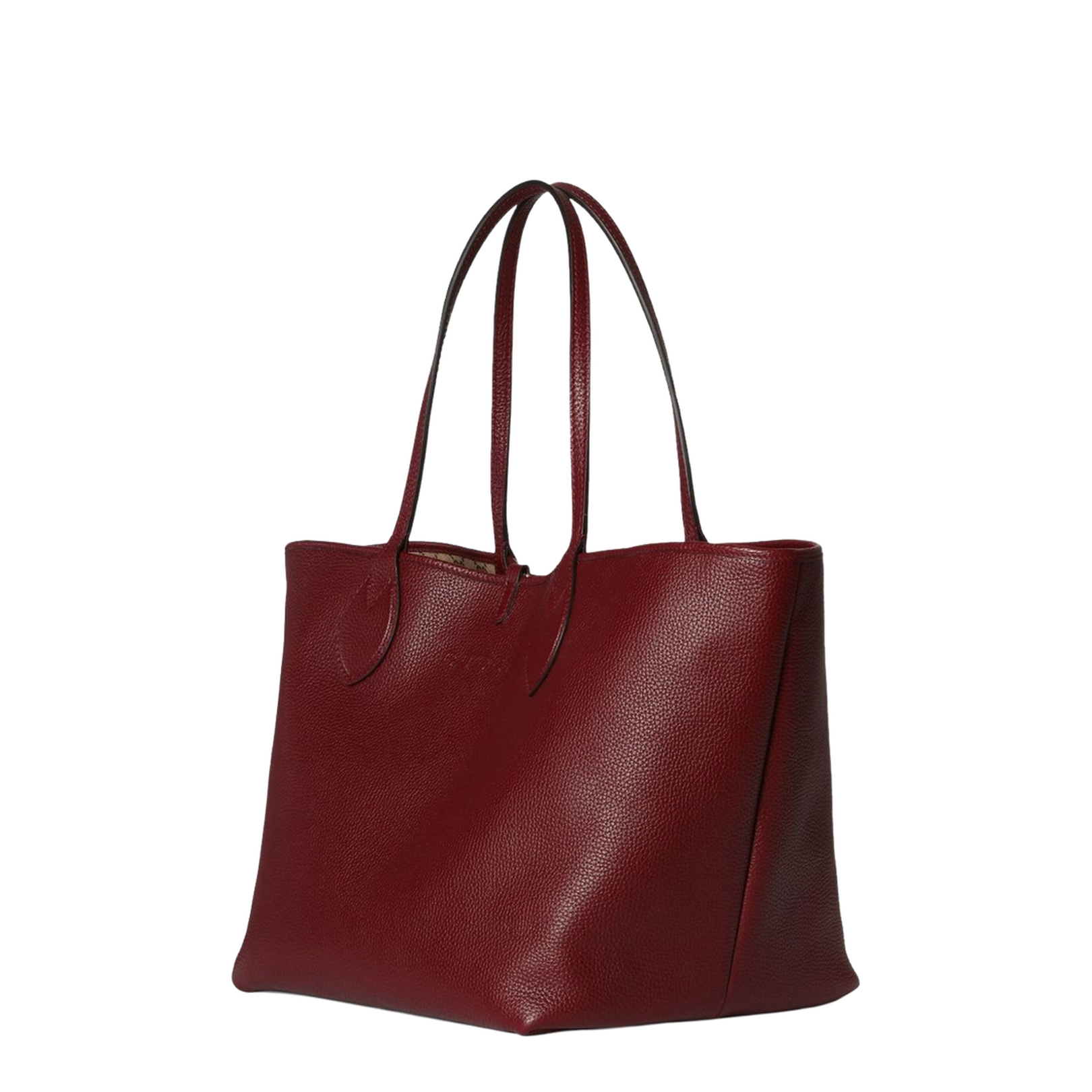 Totissima Large Leather Tote Bags - Burgundy