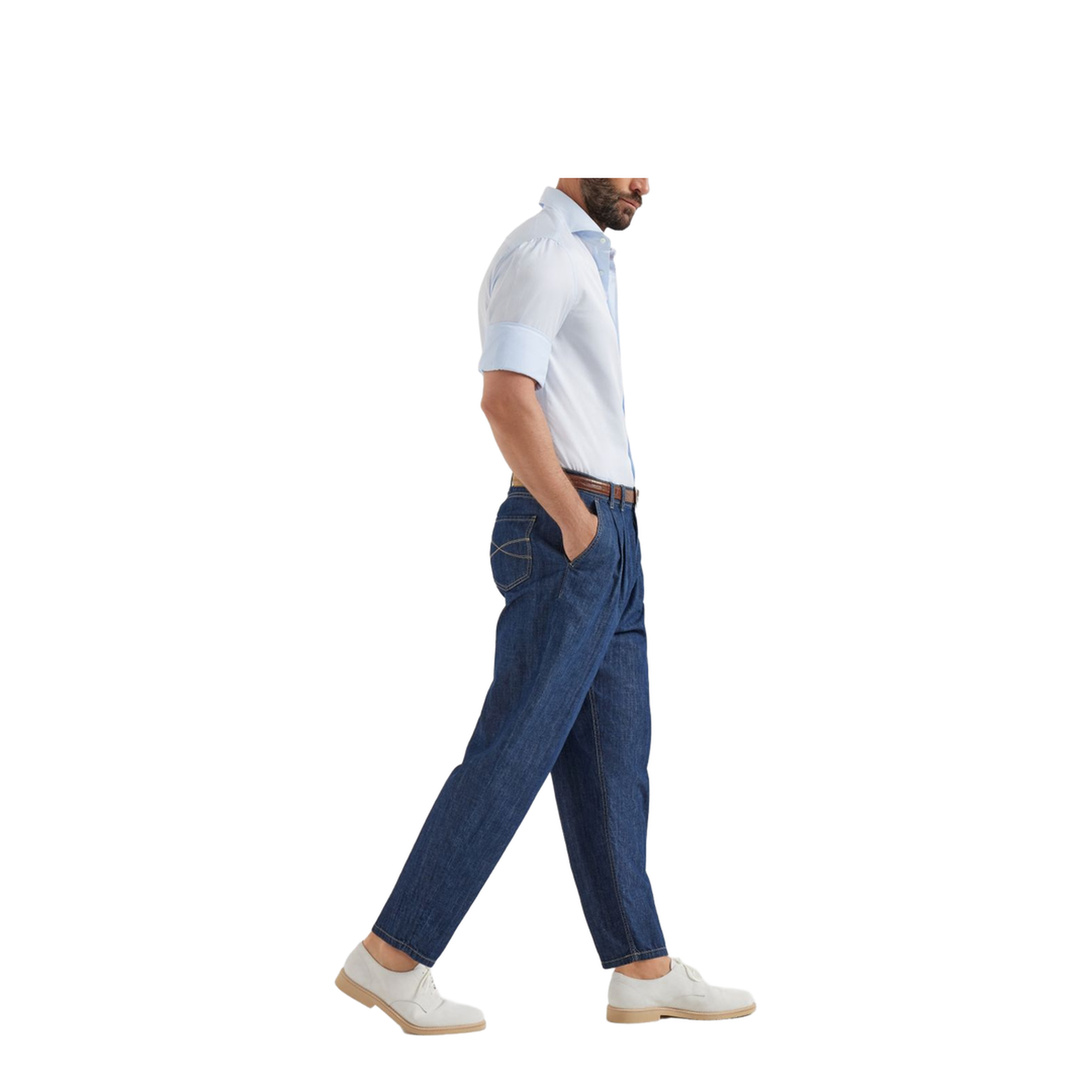 Twisted Denim Cotton Jeans