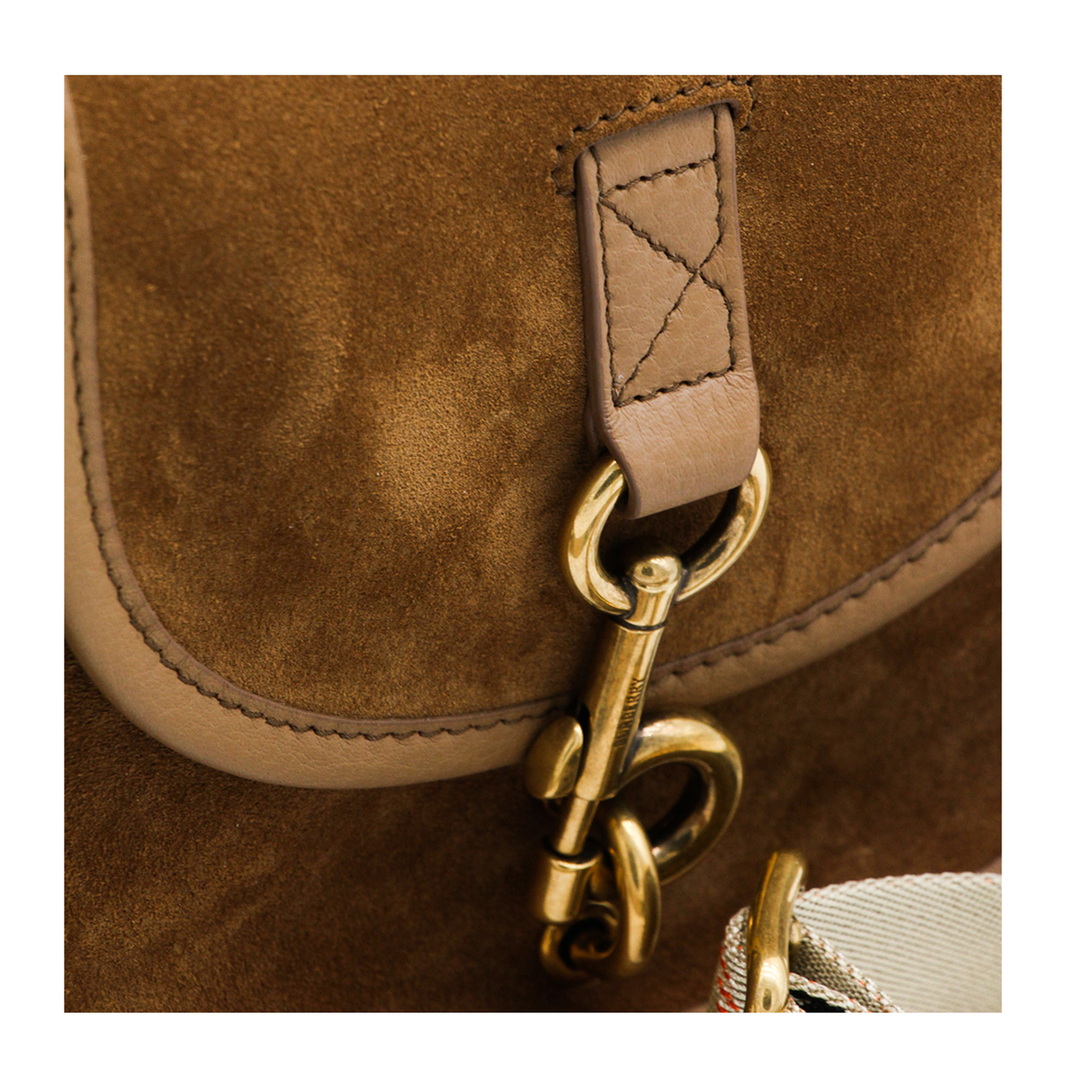 Mini B Clip Suede Messenger Bag - Hazel Brown