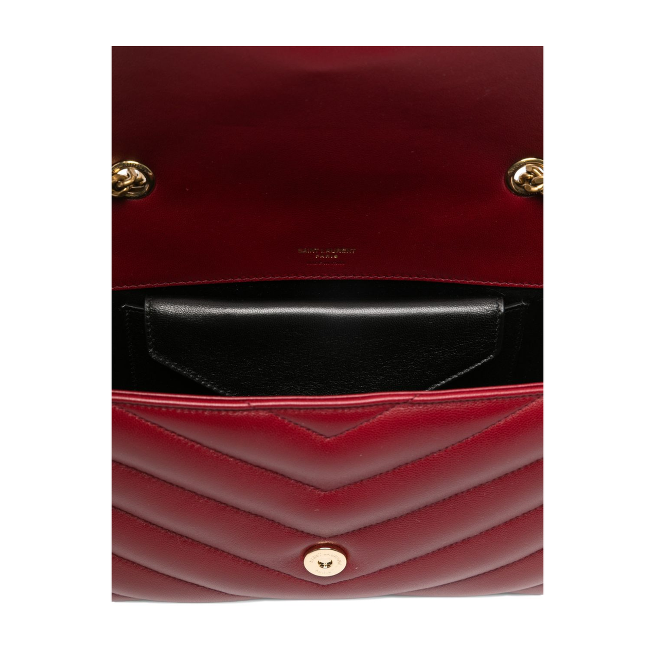 MAYFEYR - Saint Laurent - Loulou Medium In Matelassé Lambskin In Red - 801439AAEAX6946