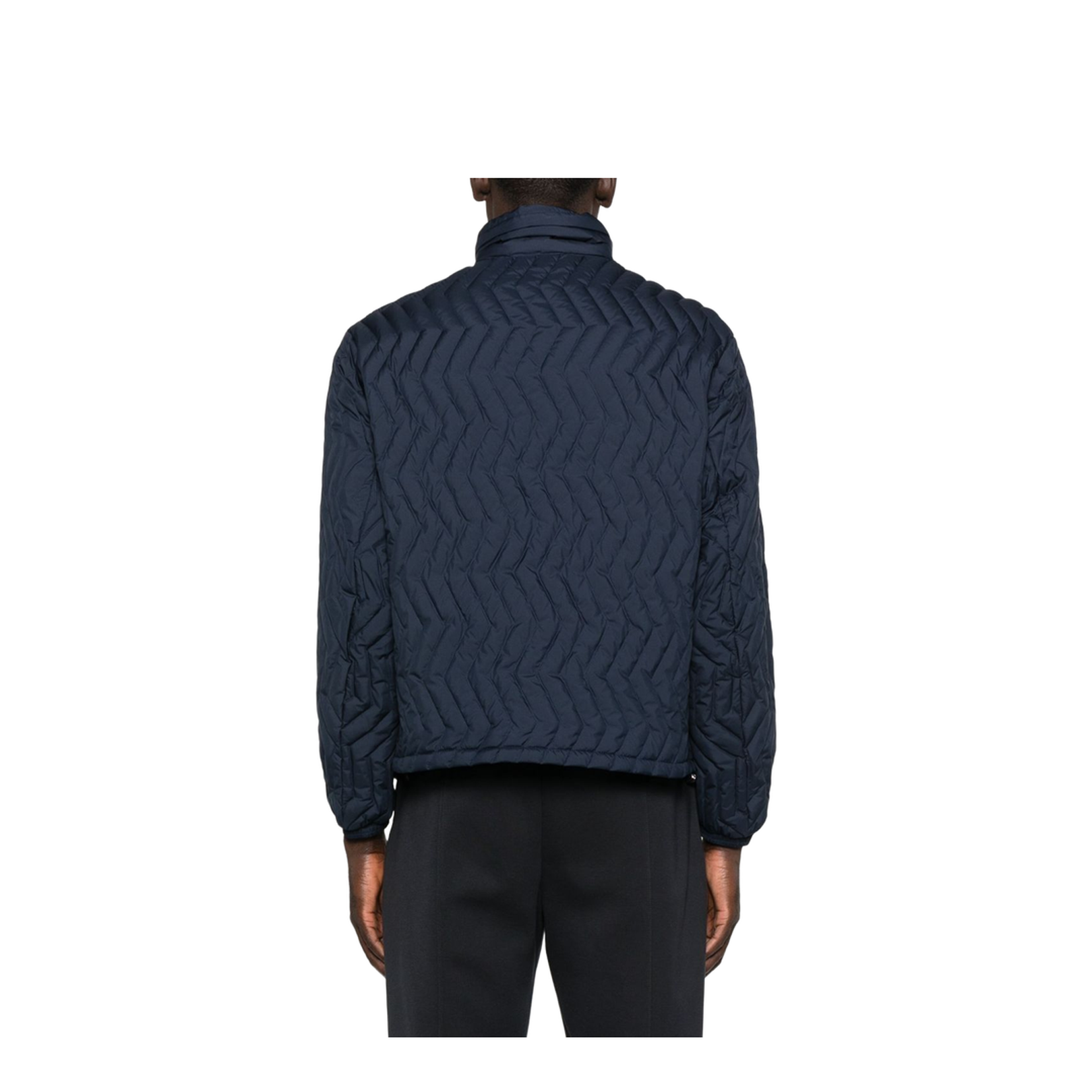 Full-zip Down Jacket in Chevron Quilted Ripstop Nylon