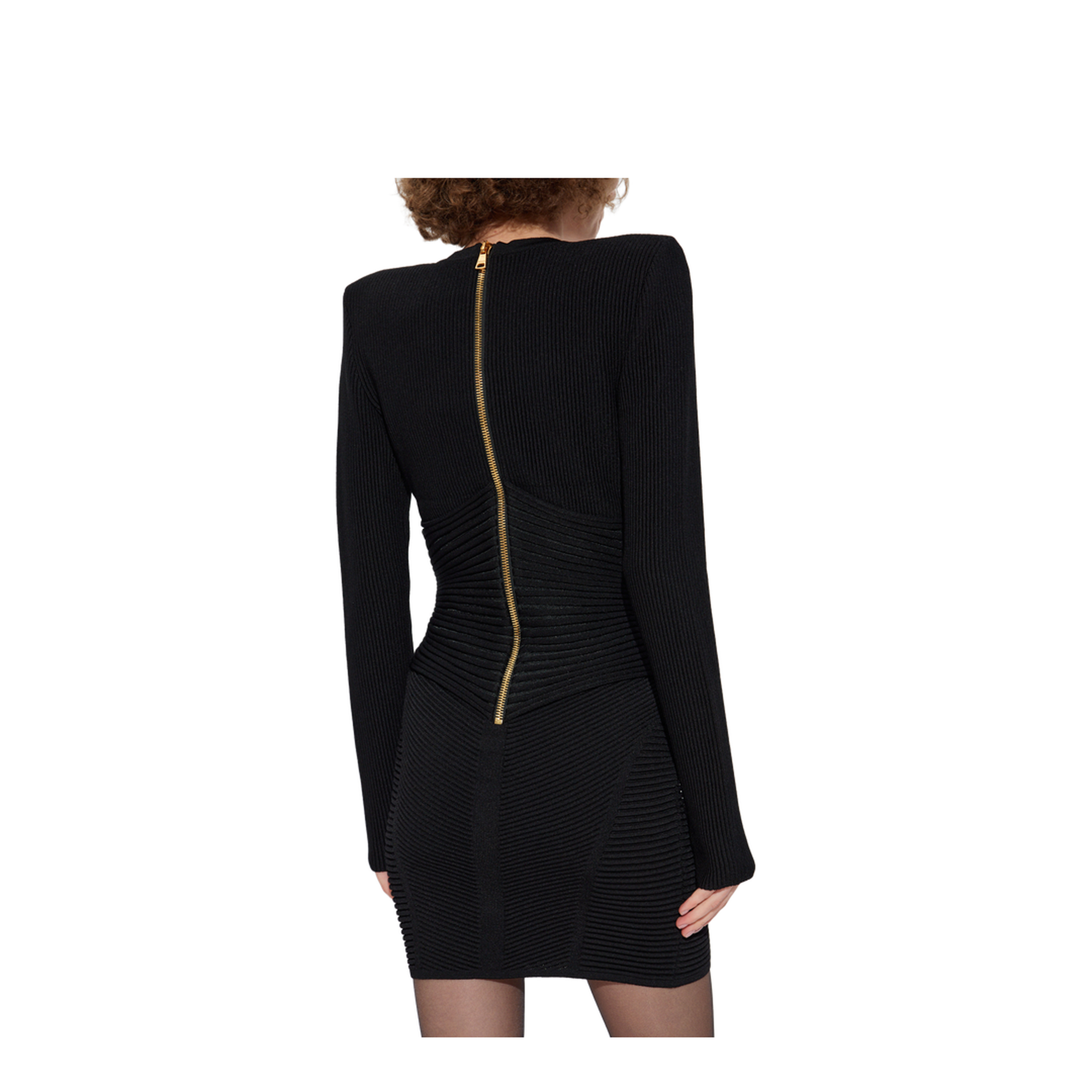 Short Ribbed Knit Bodycon Dress Black