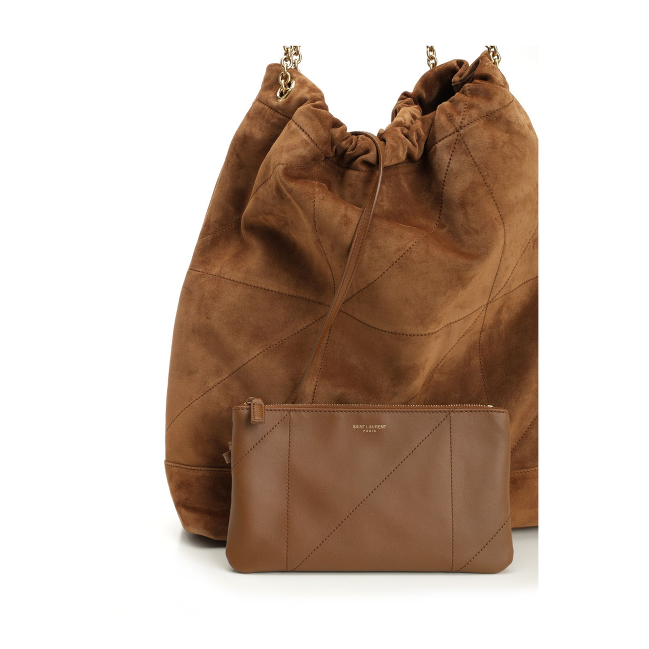 Jamie Large Suede Bucket Bags - Brown