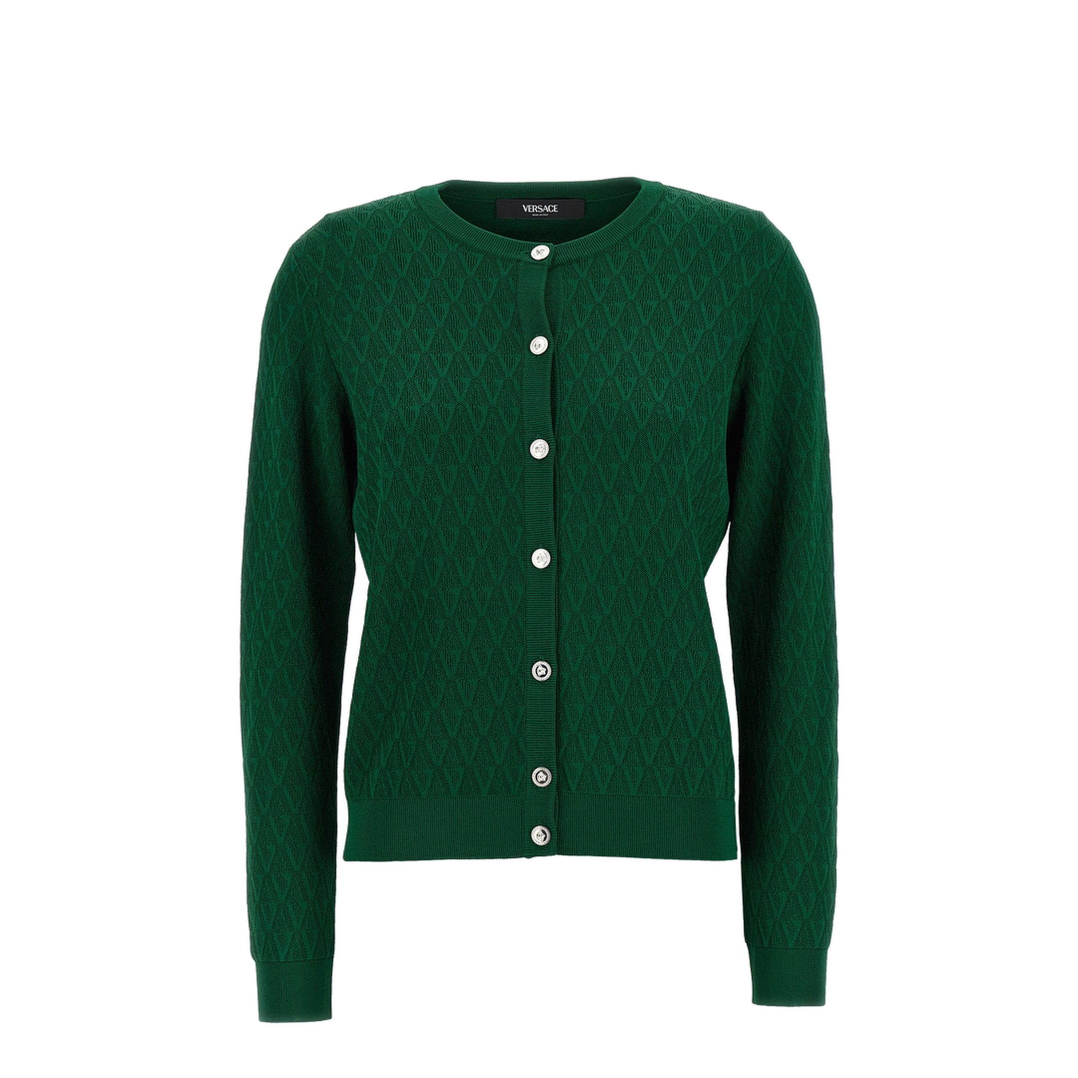 Cardigan with decorative pattern green