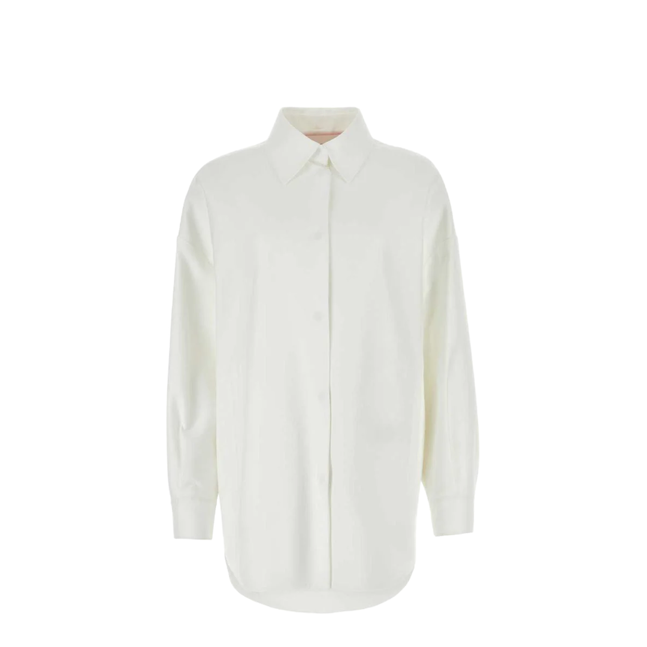 White Cotton Blend Oversize Shirt