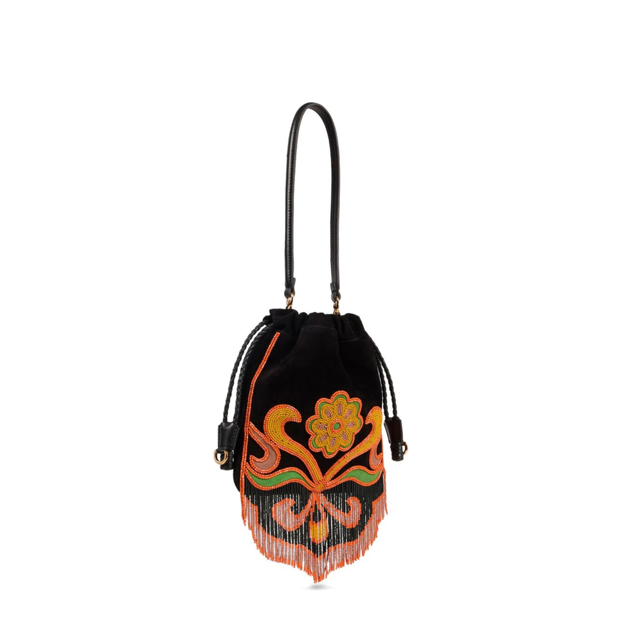 Small Kalispera Suede Bucket Bag - Black