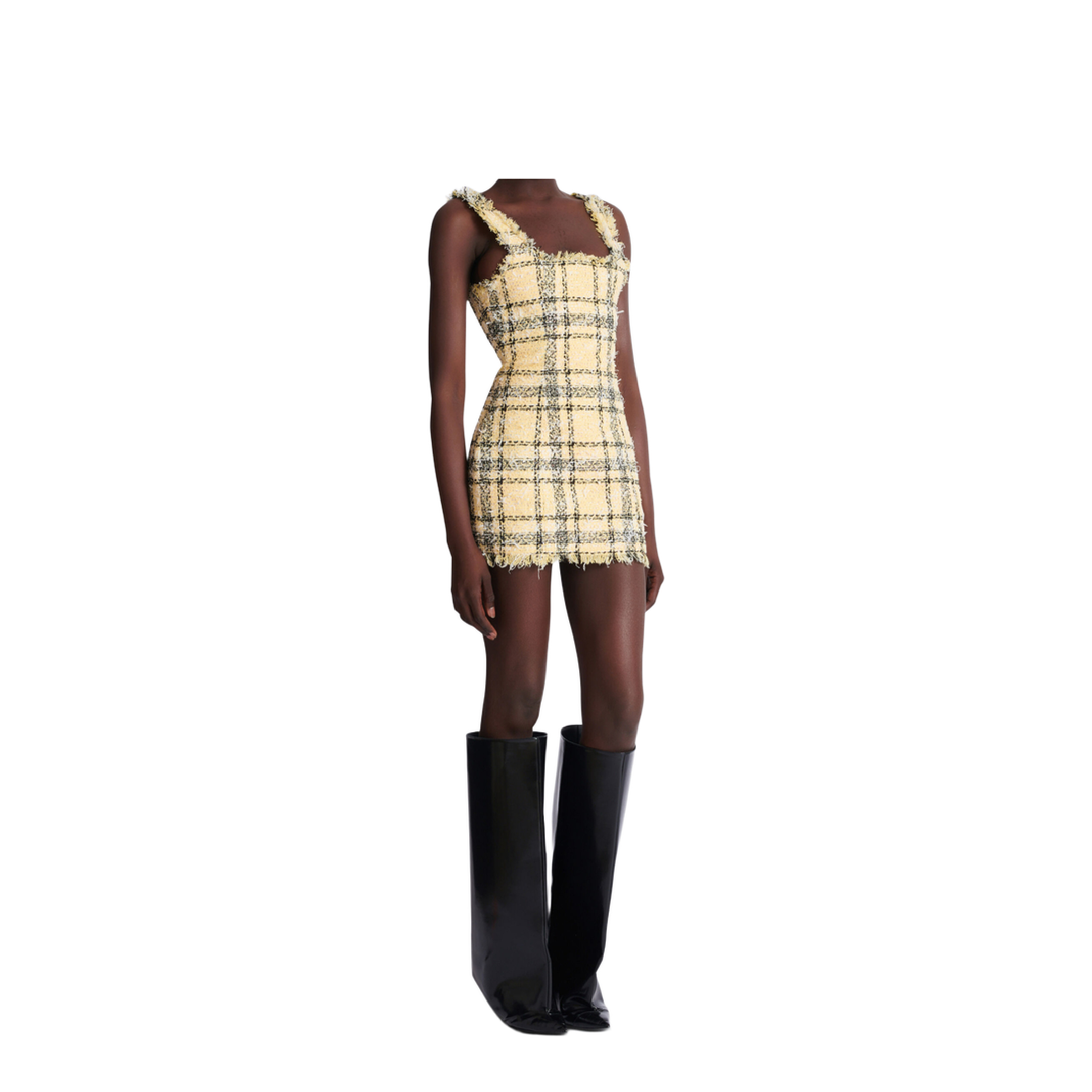 Short Strappy Dress in Glitter Tweed