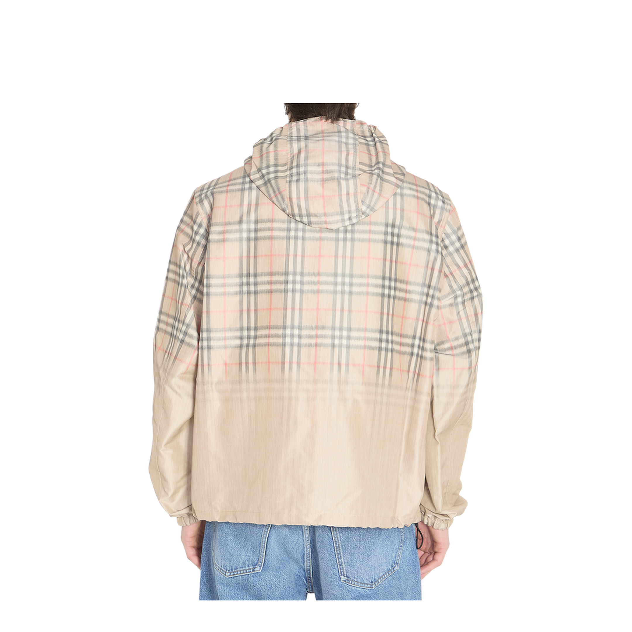 Hooded Jacket With Faded Check