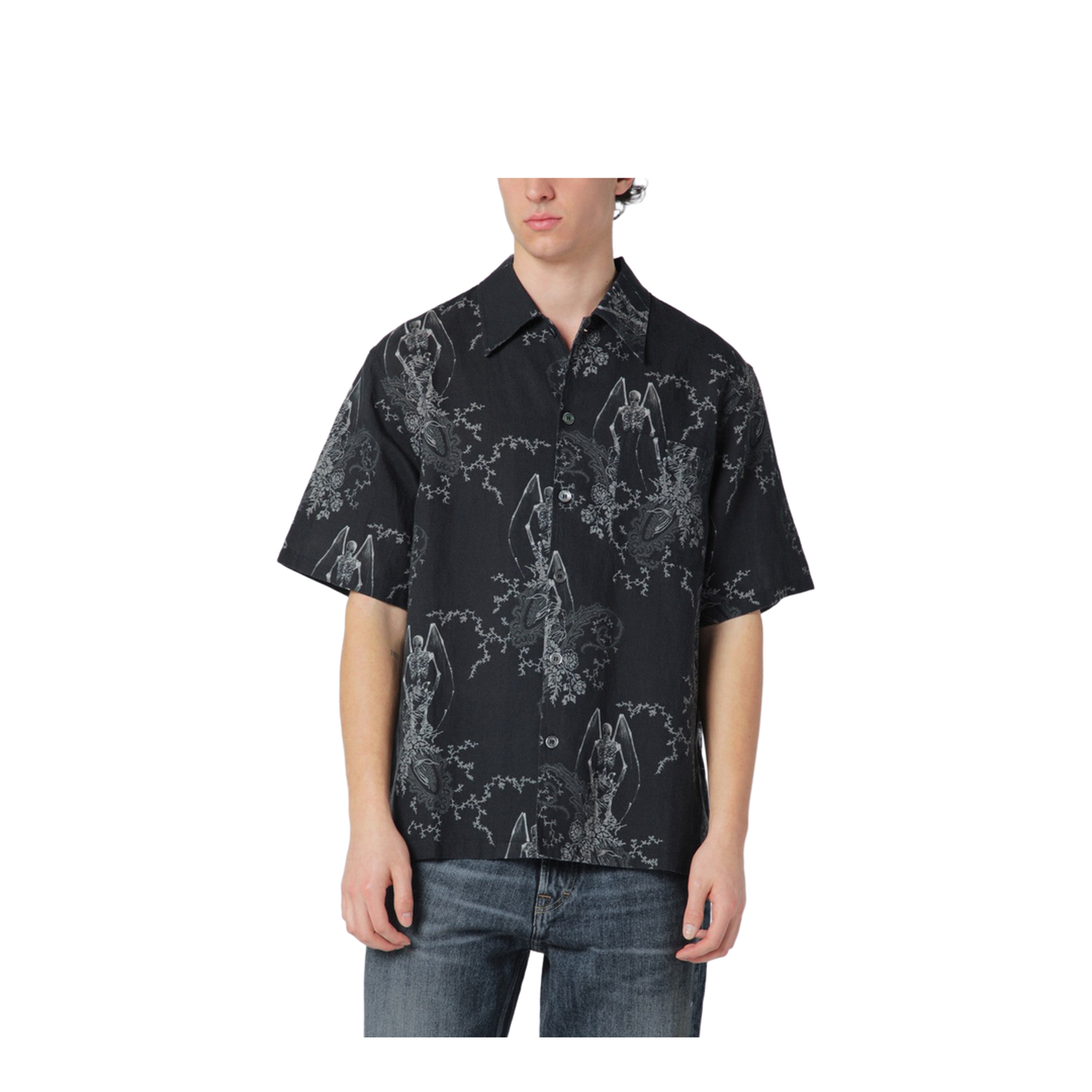 Death Paisley Print Shirt In Cotton And Linen