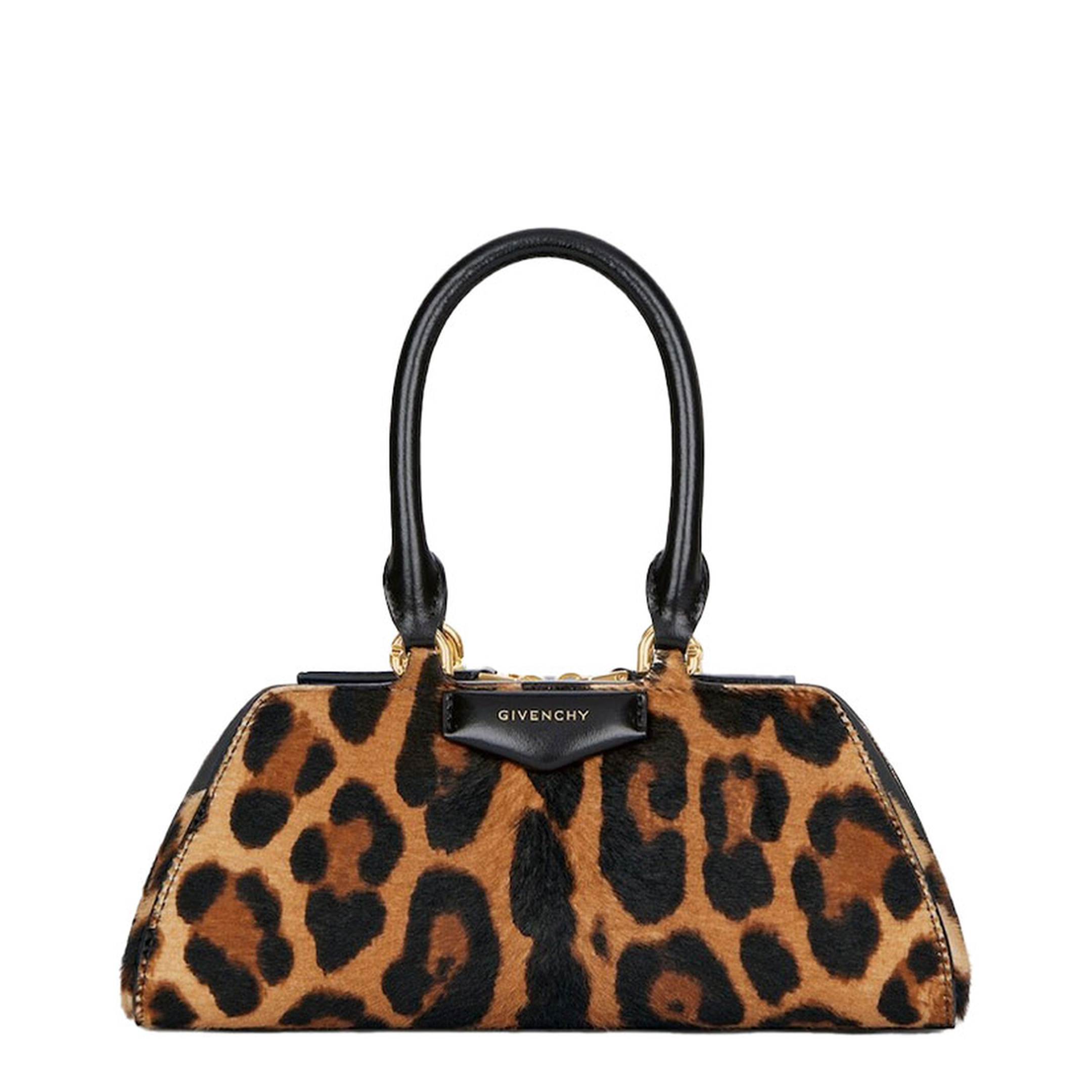 Mini Antigona East-West Bag in Leopard Pony Effect Leather