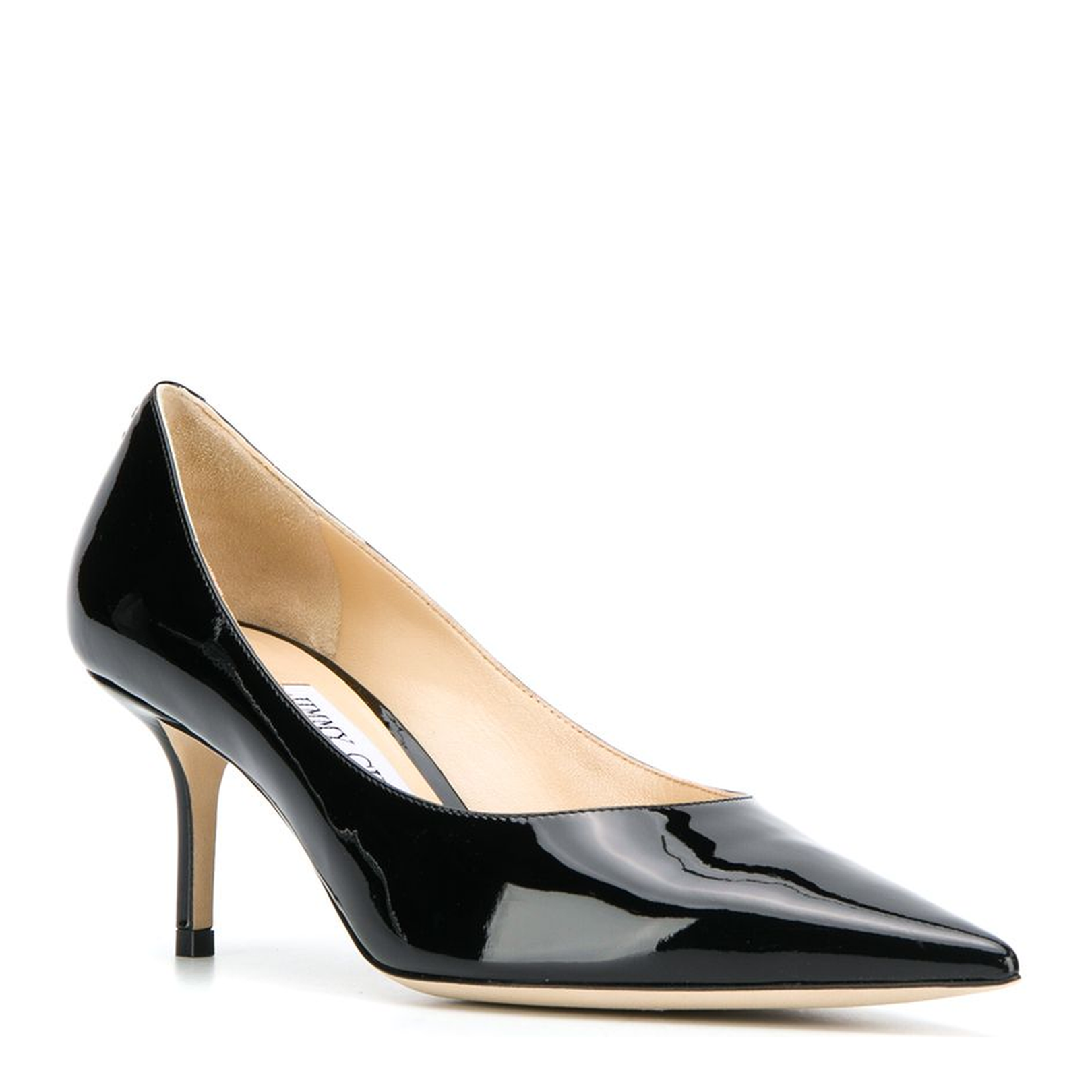 Black Suede Pointed Pumps with Emblem
