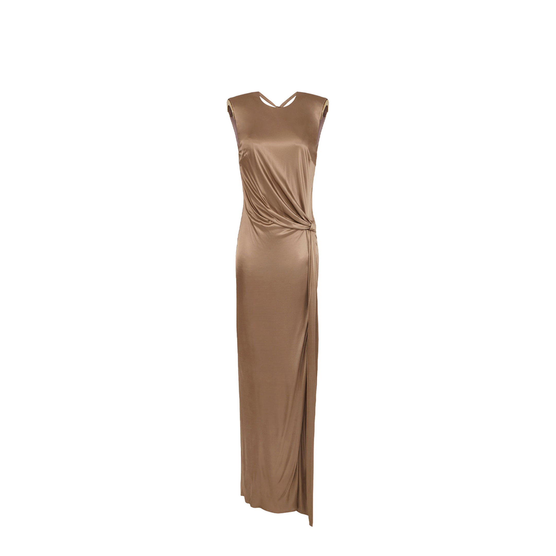 MAYFEYR - Elisabetta Franchi - Red Carpet Shiny Viscose Jersey Long Dress - ABR2461E2229