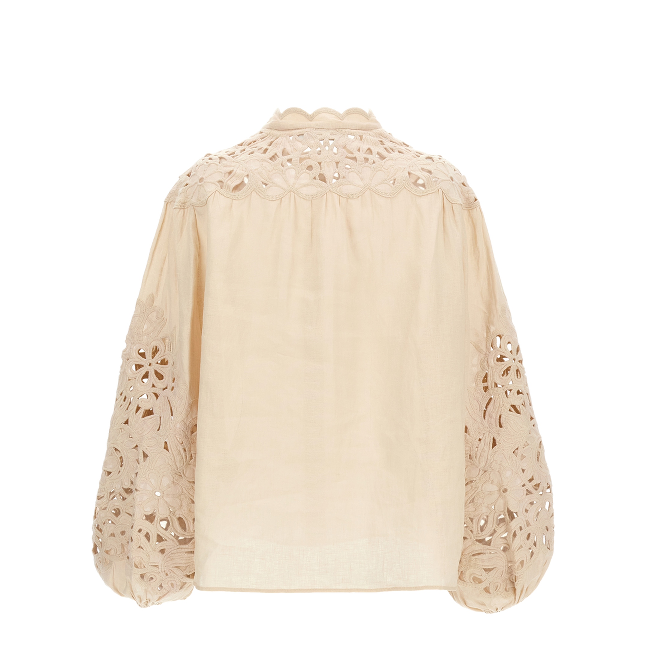 Linen Embroidered Wylie Blouse Cream