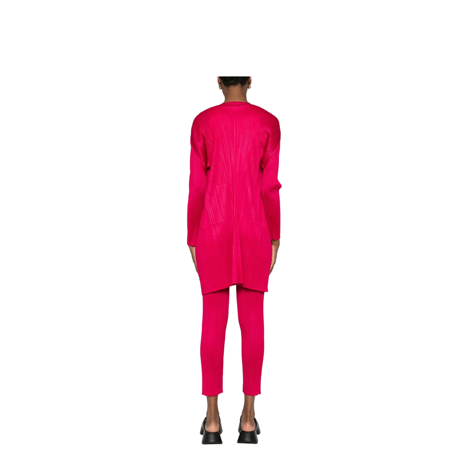 Pleated Cardigan In Pink