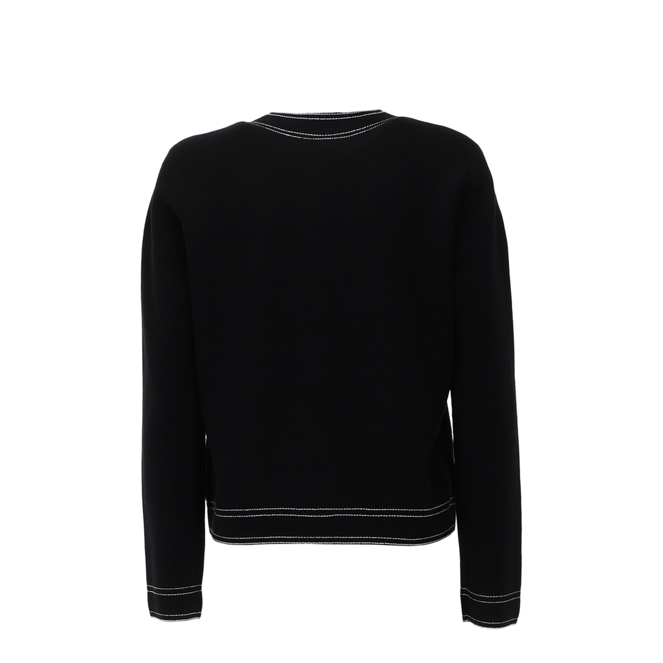 Wool Cardigan Contrast Stitching