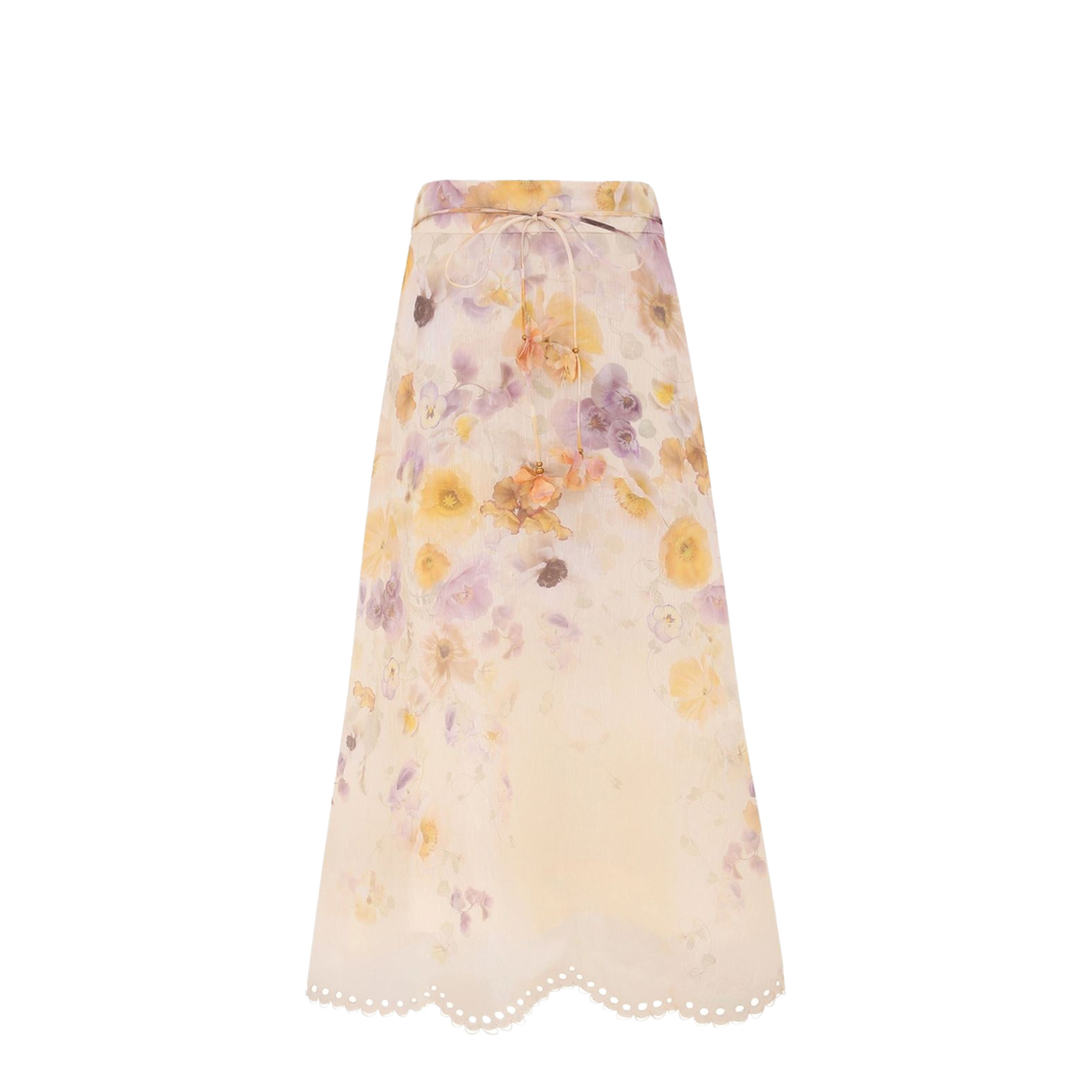 Printed Linen Blend Memento Skirt