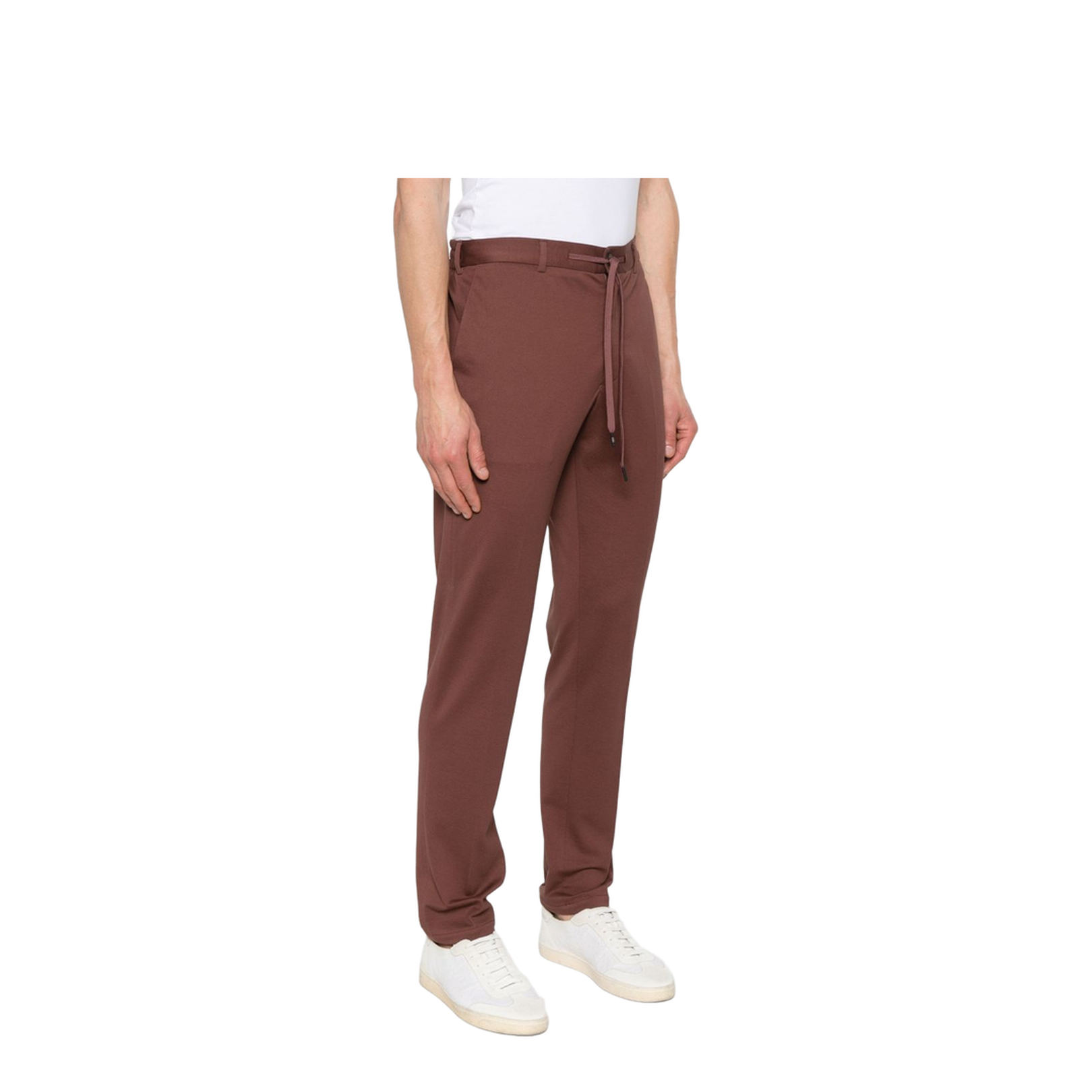 Cotton Trousers In Brown