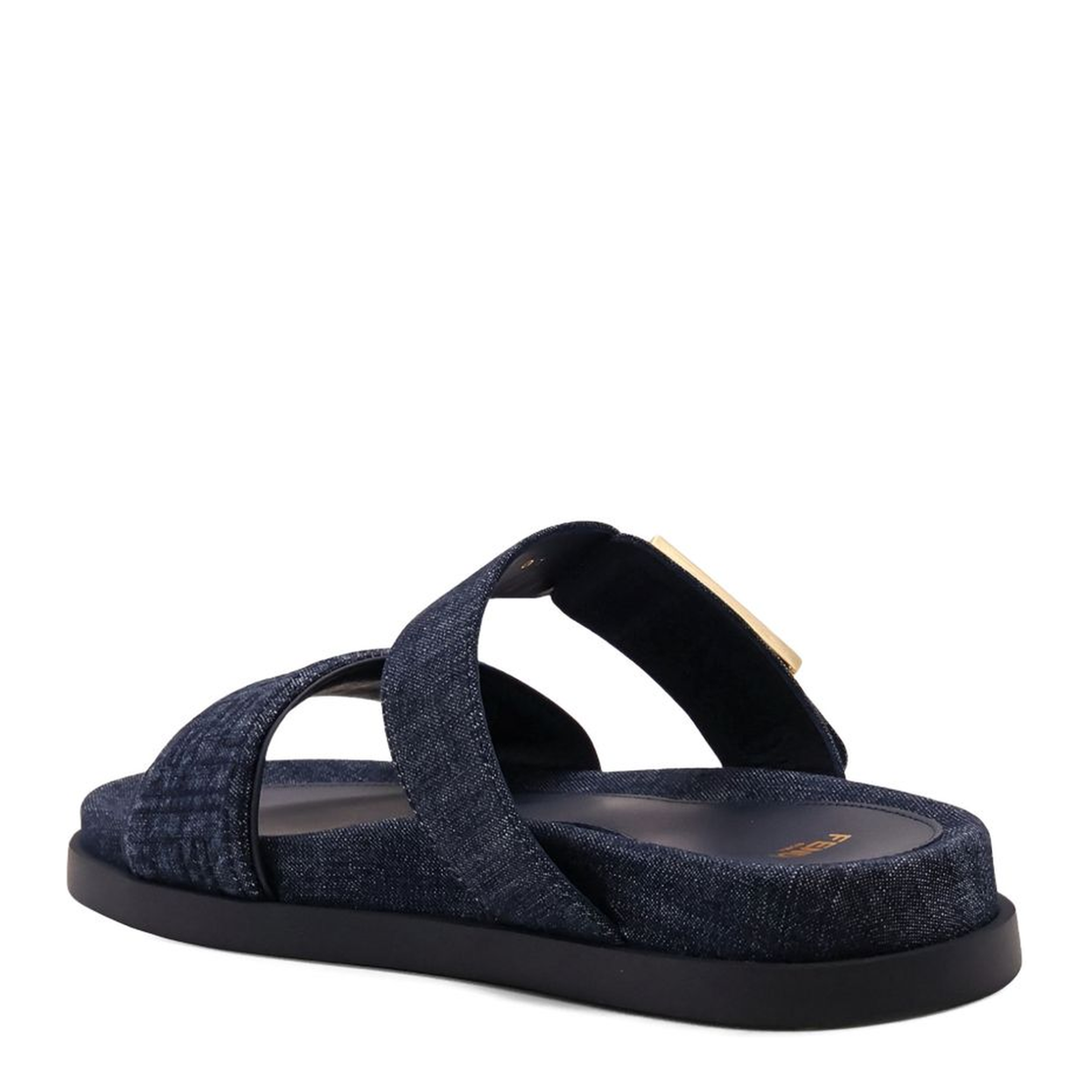 Dark Blue Denim Fabric Slides