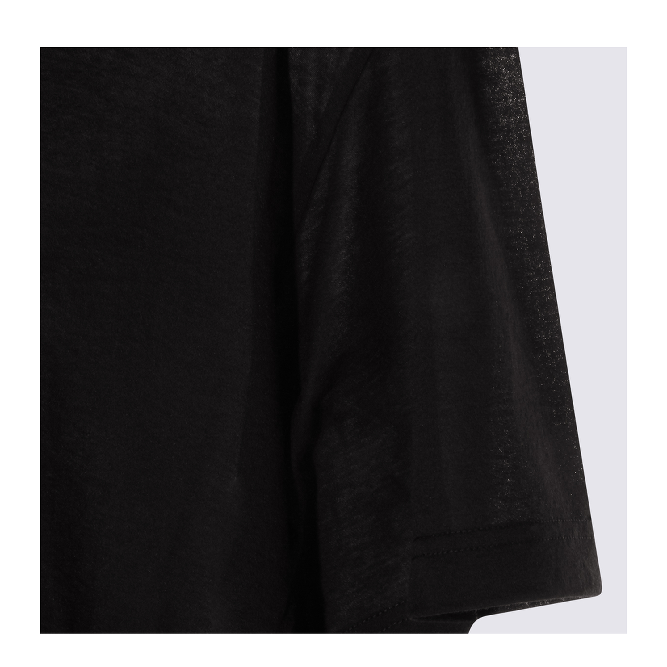 Black Maxi Train T-Shirt in Cotton Jersey
