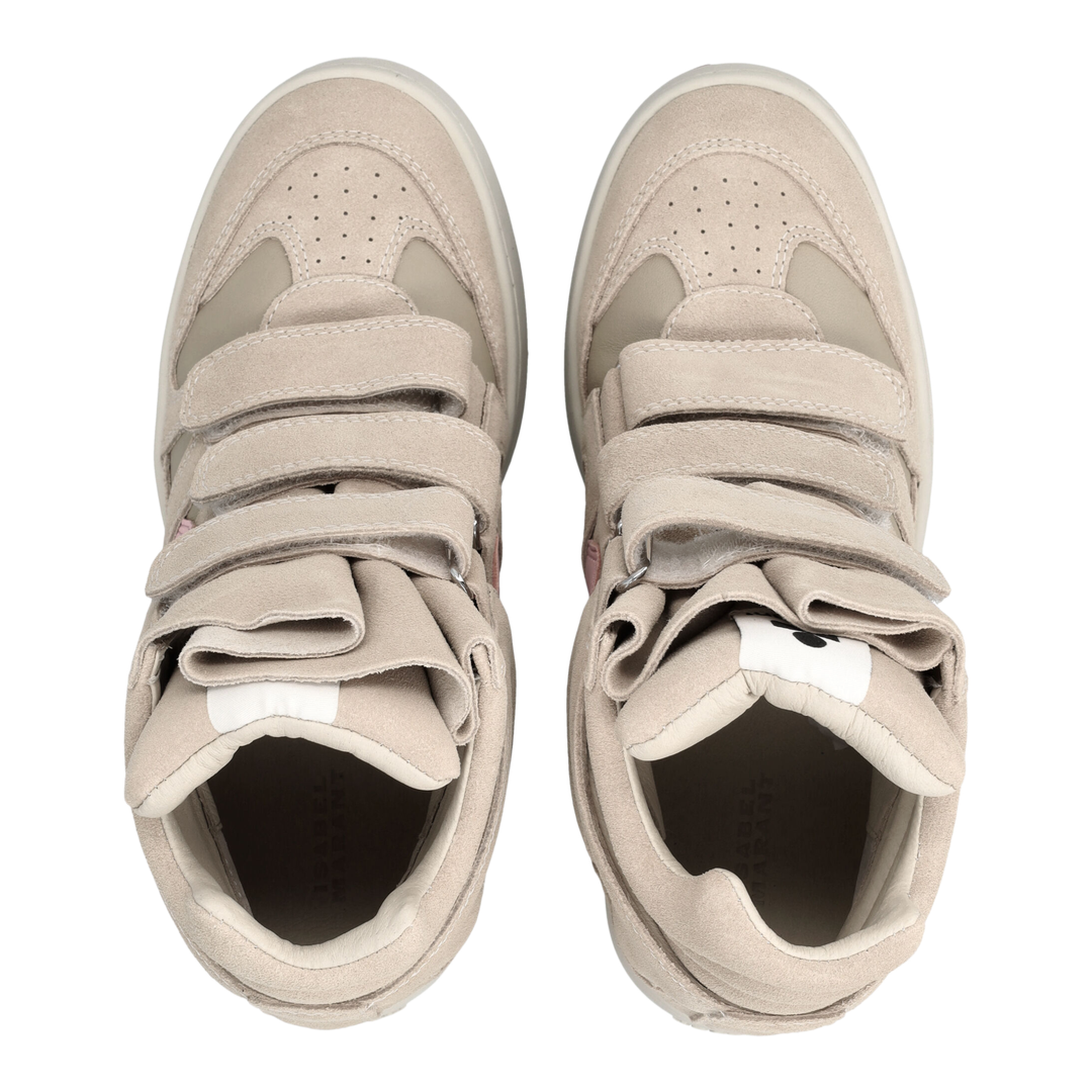 Bekett wedge sneakers in beige/pink suede