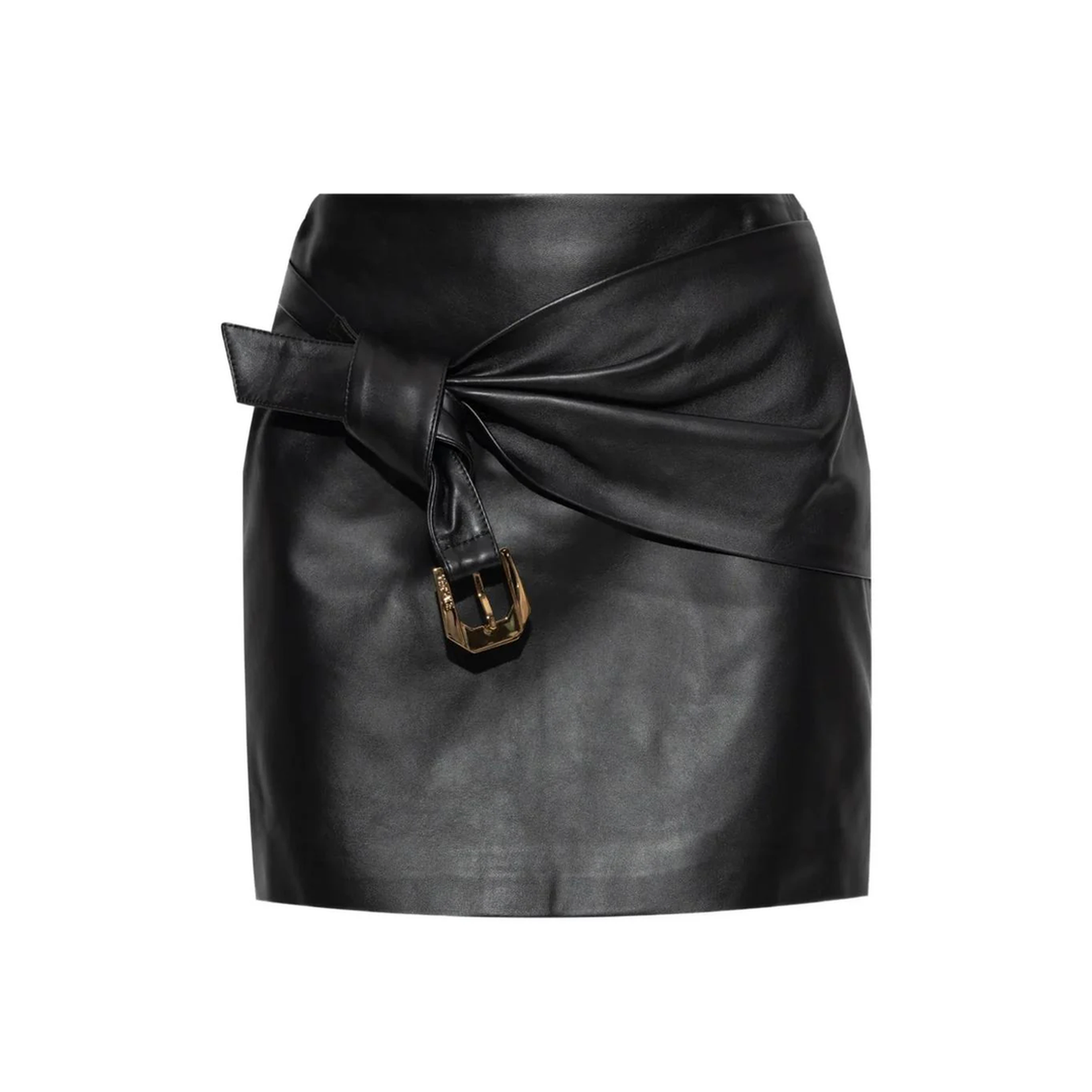 Leather Mini Skirt With Buckle