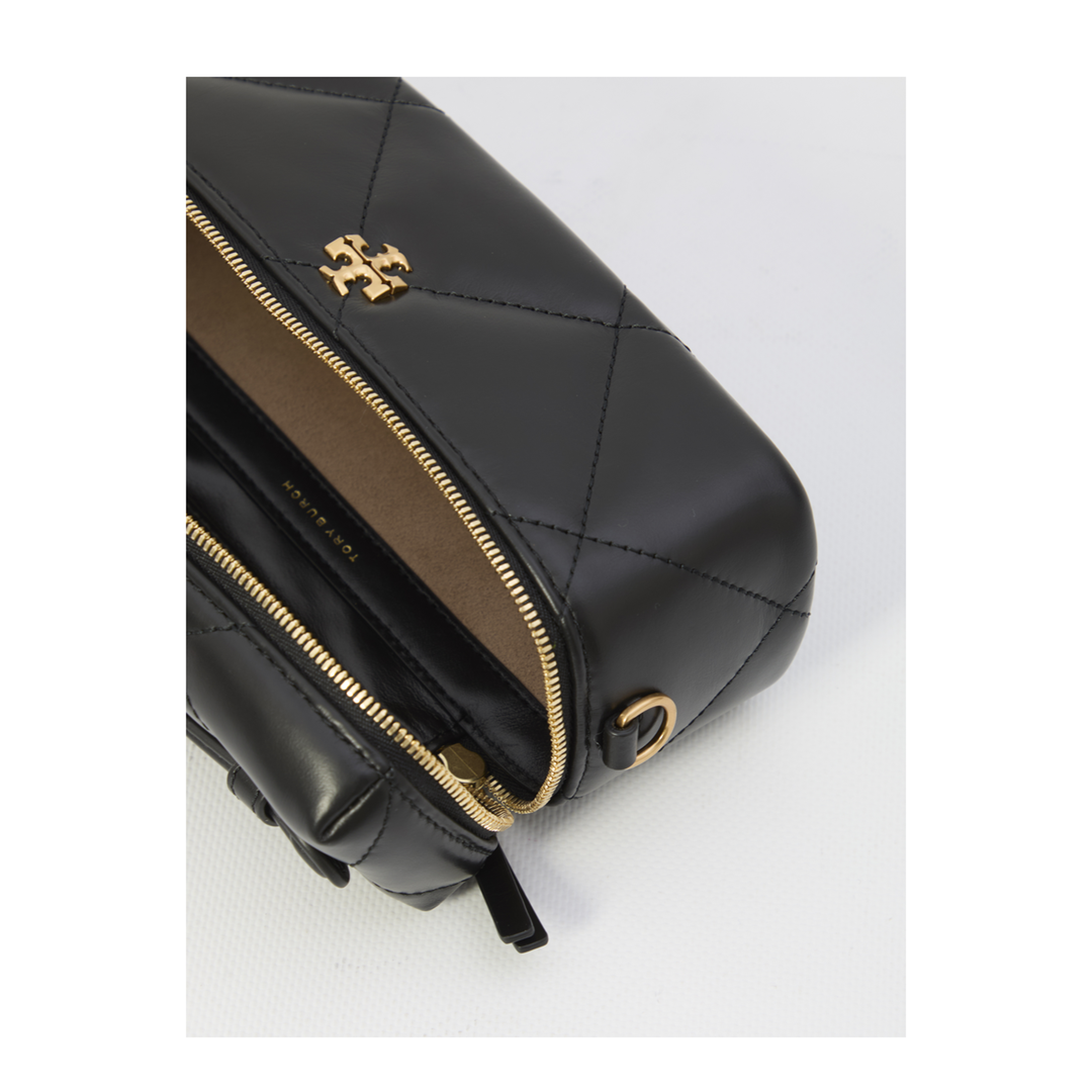 Kira Leather Beauty Case in Black