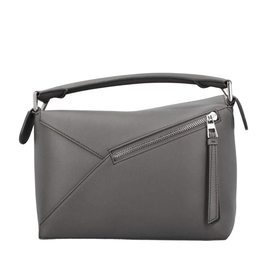 Puzzle Edge Small Calfskin Crossbody Bag - Slate Grey